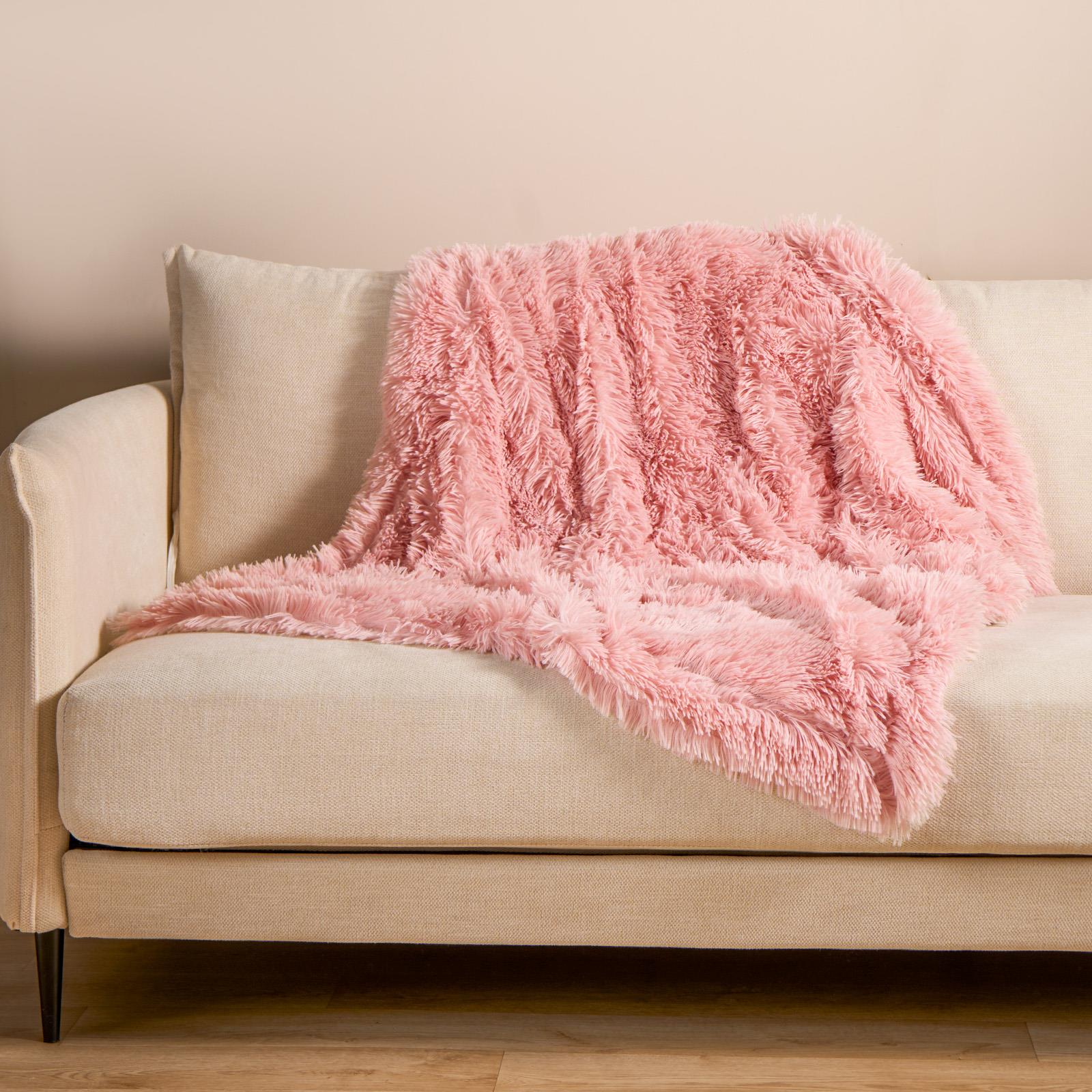 OHS Pet Fleece Throw Fluffy Calming Foldable Travel Dog Puppy Cat Blanket