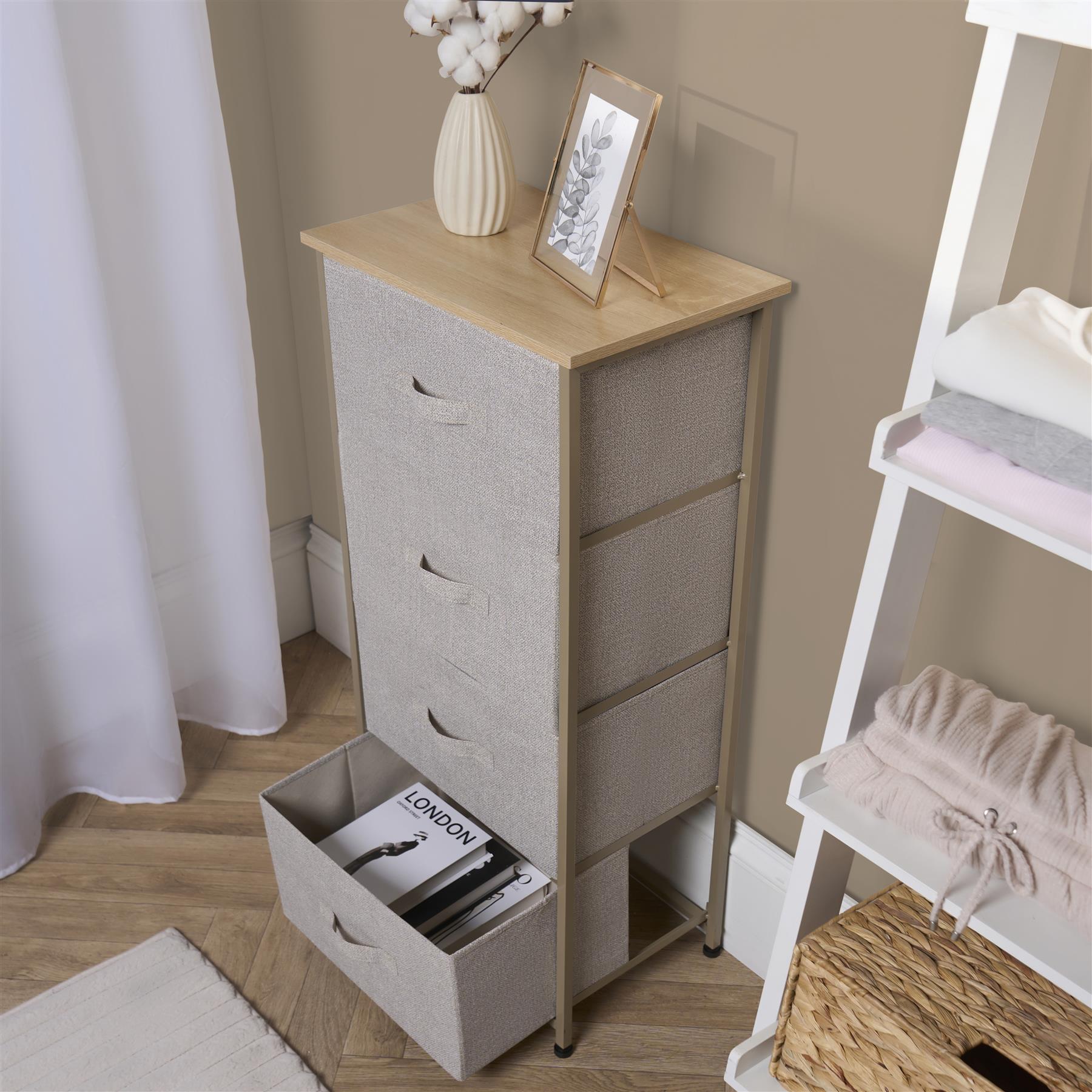 Fabric Cabinet Bedside 2/3/4 Drawers Storage Unit Clothes Shoes Home Organiser - Picture 68 of 94