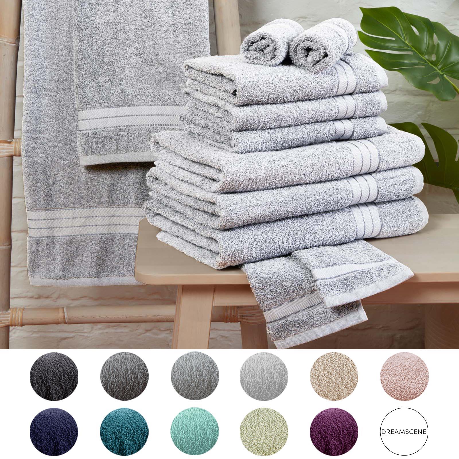 Dreamscene Luxury 100% Cotton Towels Bale Set Large Soft Bath Hand 12 PC 500 GSM