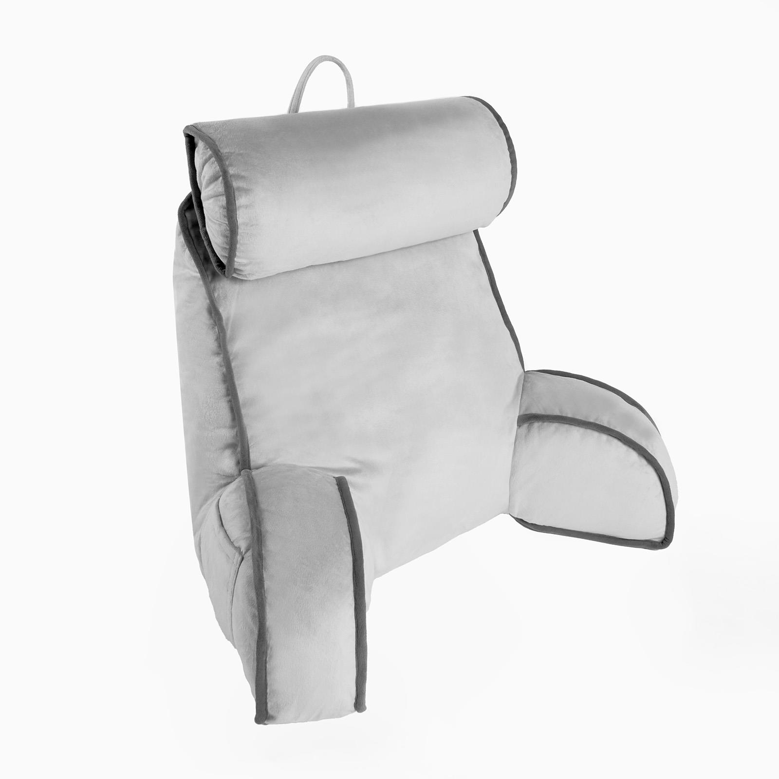 OHS Piped Edge Reading Pillow with Head Rest Super Soft Back Support Bed Sofa