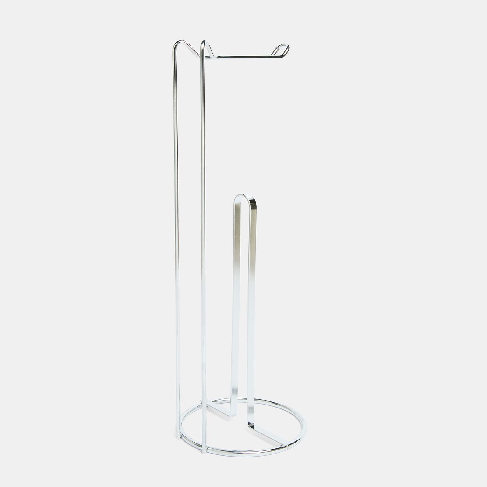OHS Metal Toilet Roll Holder Freestanding Bathroom Storage Organiser