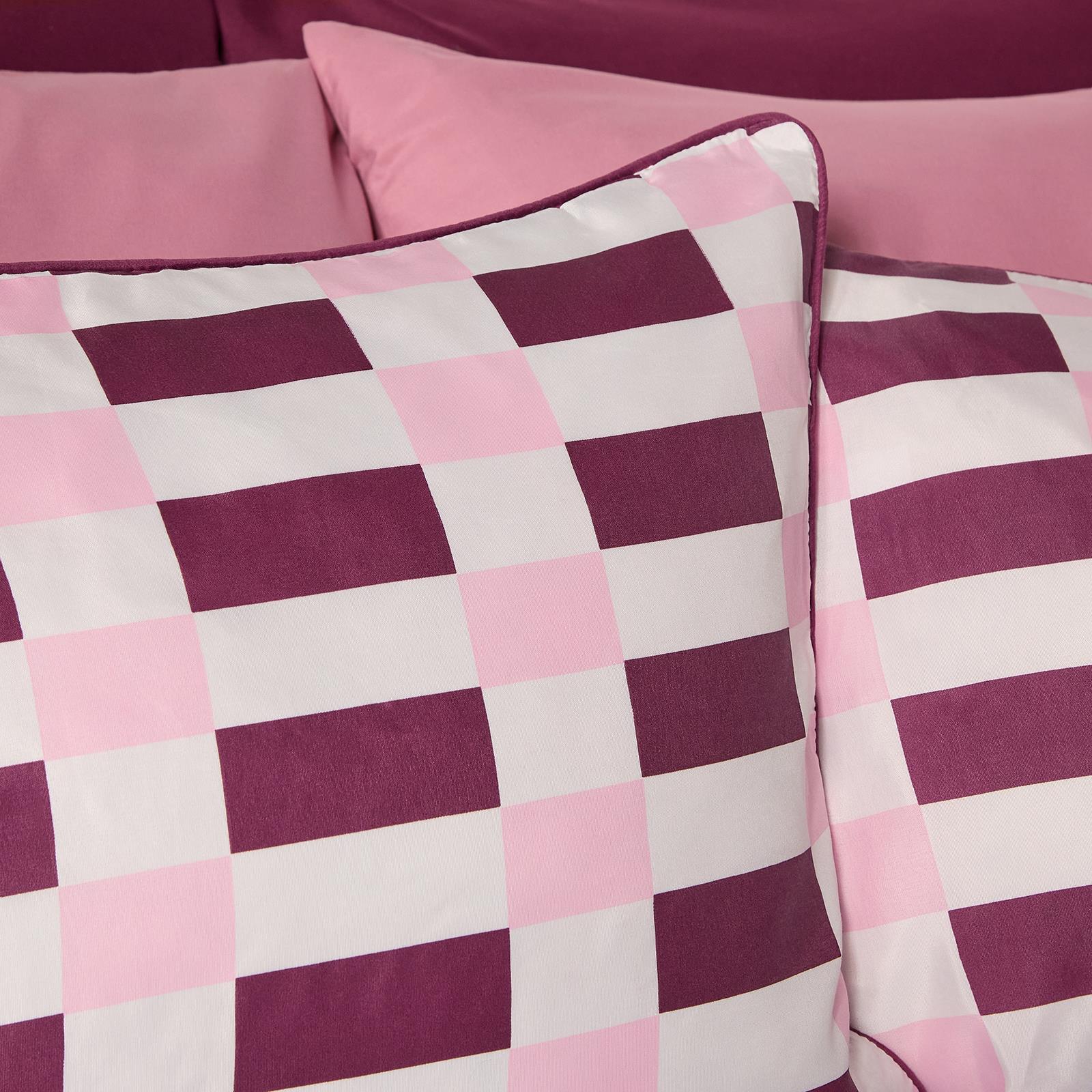 OHS Checkerboard Print Bedding Set Microfibre Duvet Cover with Pillowcase