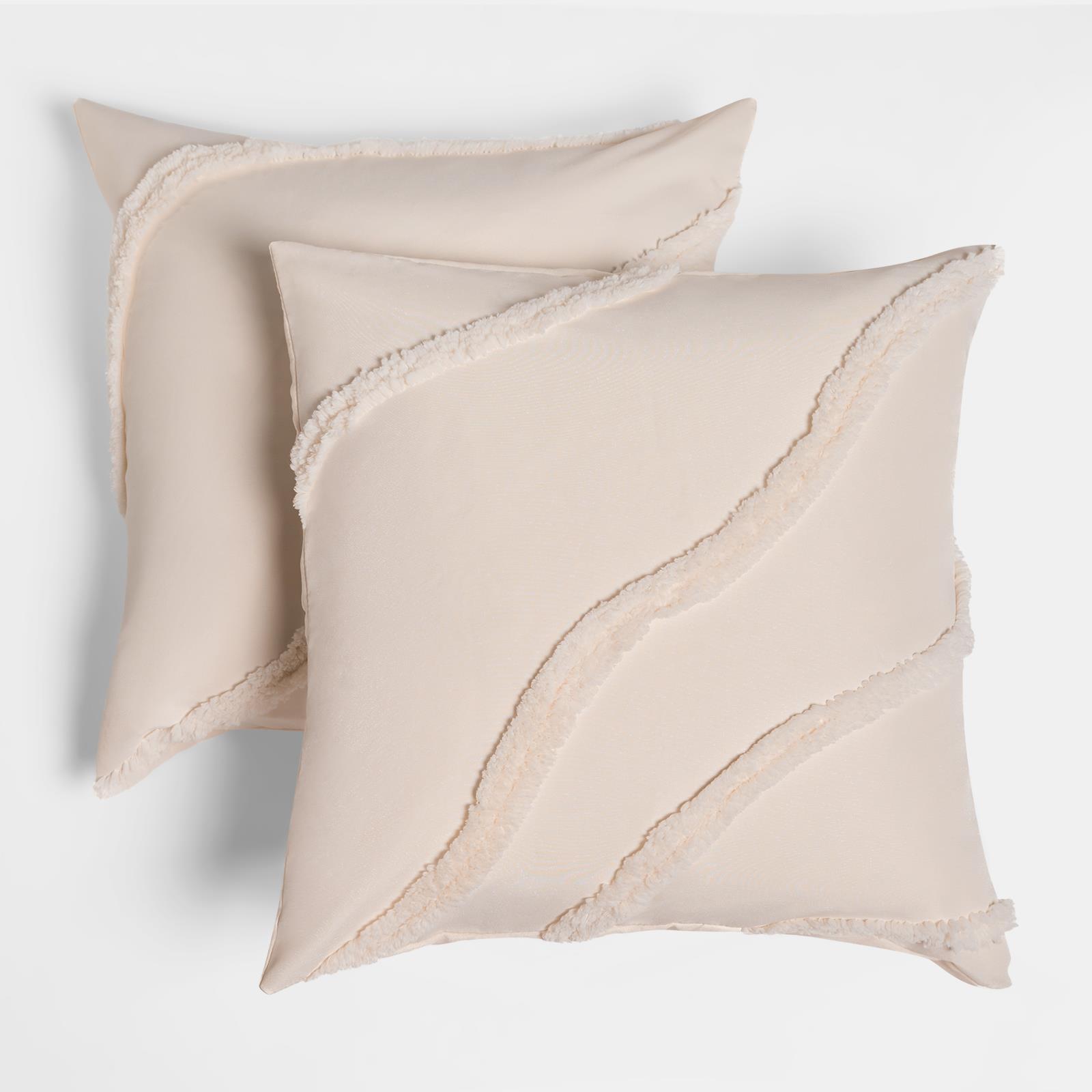 OHS Tufted Contour Cushion Covers 2 Pack Decorative Square Pillowcases