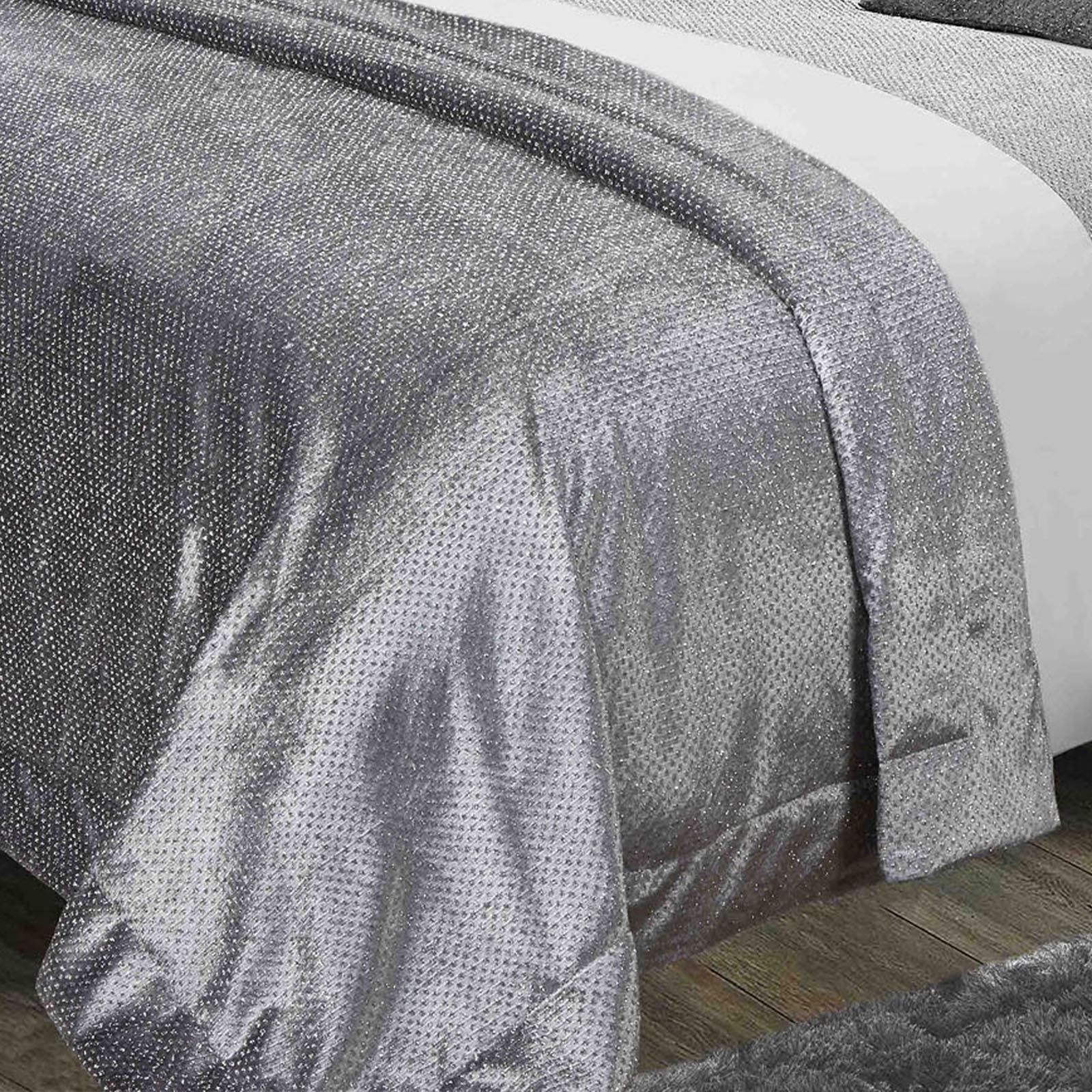 Sienna Velvet Glitter Duvet Cover with Pillow Case Set Bedspread