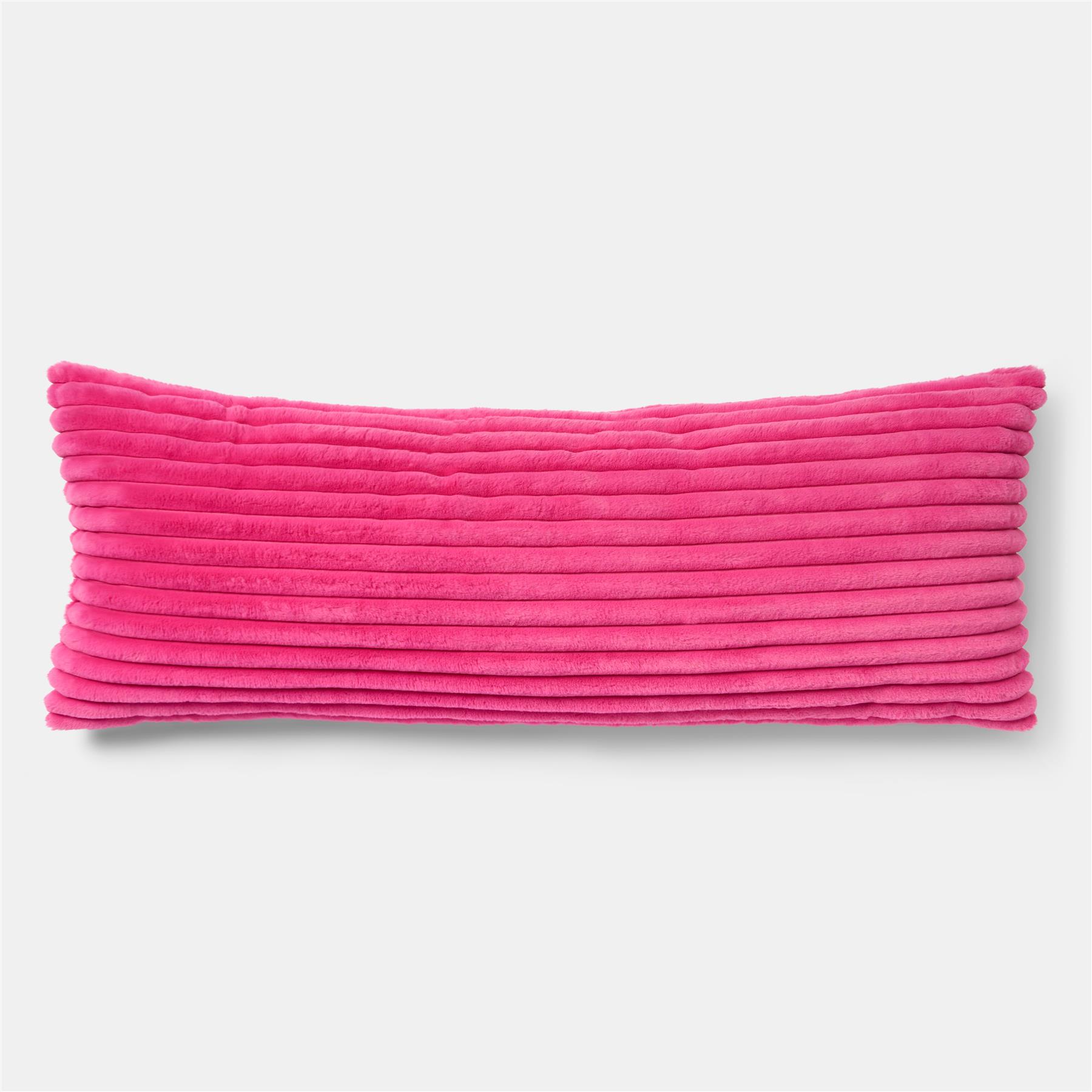 OHS Ribbed Bolster Pillow Faux Fur Long Luxury Soft Maternity Support Cushion