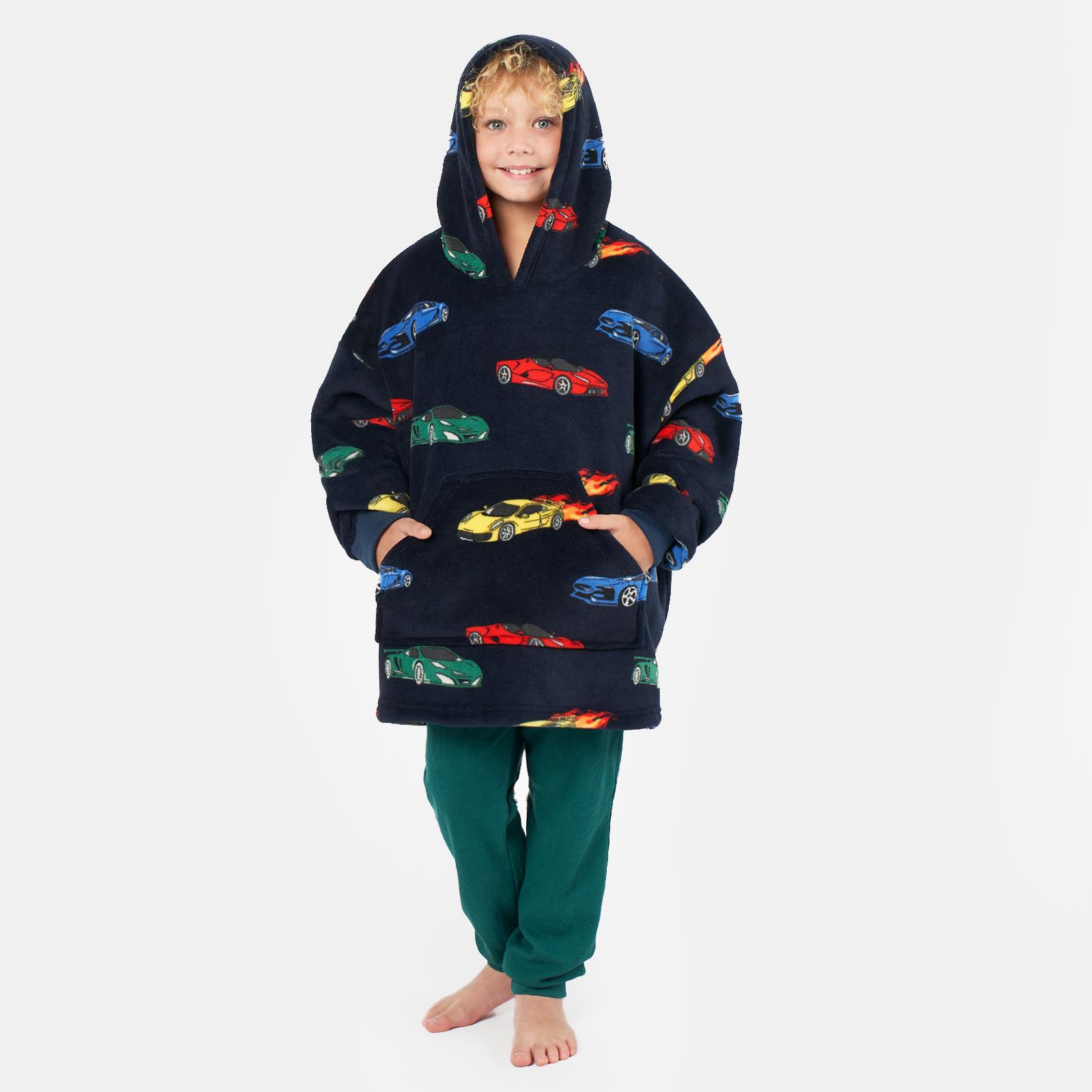 Kids Hoodie Blanket Oversized Sherpa Fleece Jumper Sweatshirt Soft Warm Throw - Picture 84 of 169