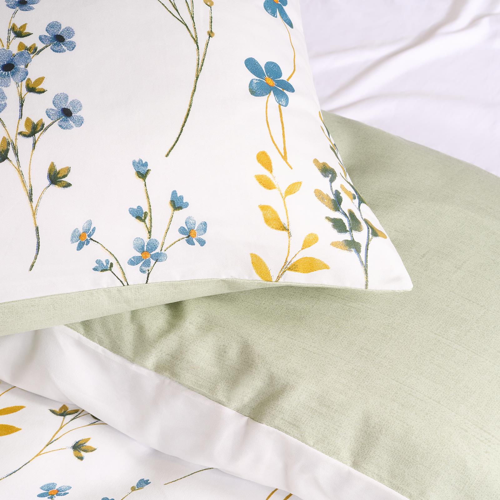 OHS Floral Border Bedding Set Microfibre Duvet Cover with Pillowcase