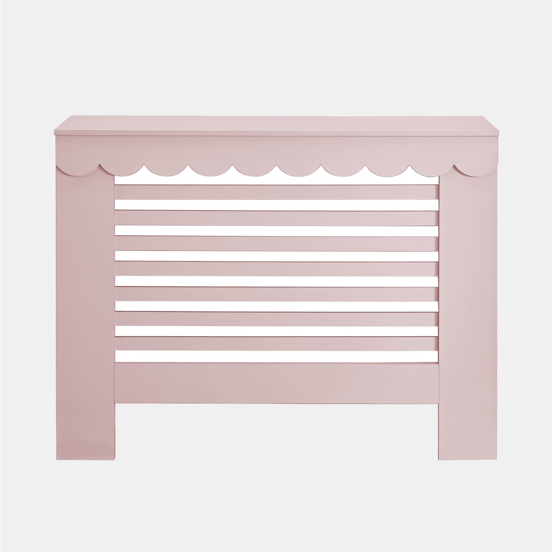 OHS Scallop Radiator Cover Engineered Wood Modern Side Board Cabinet Shelf