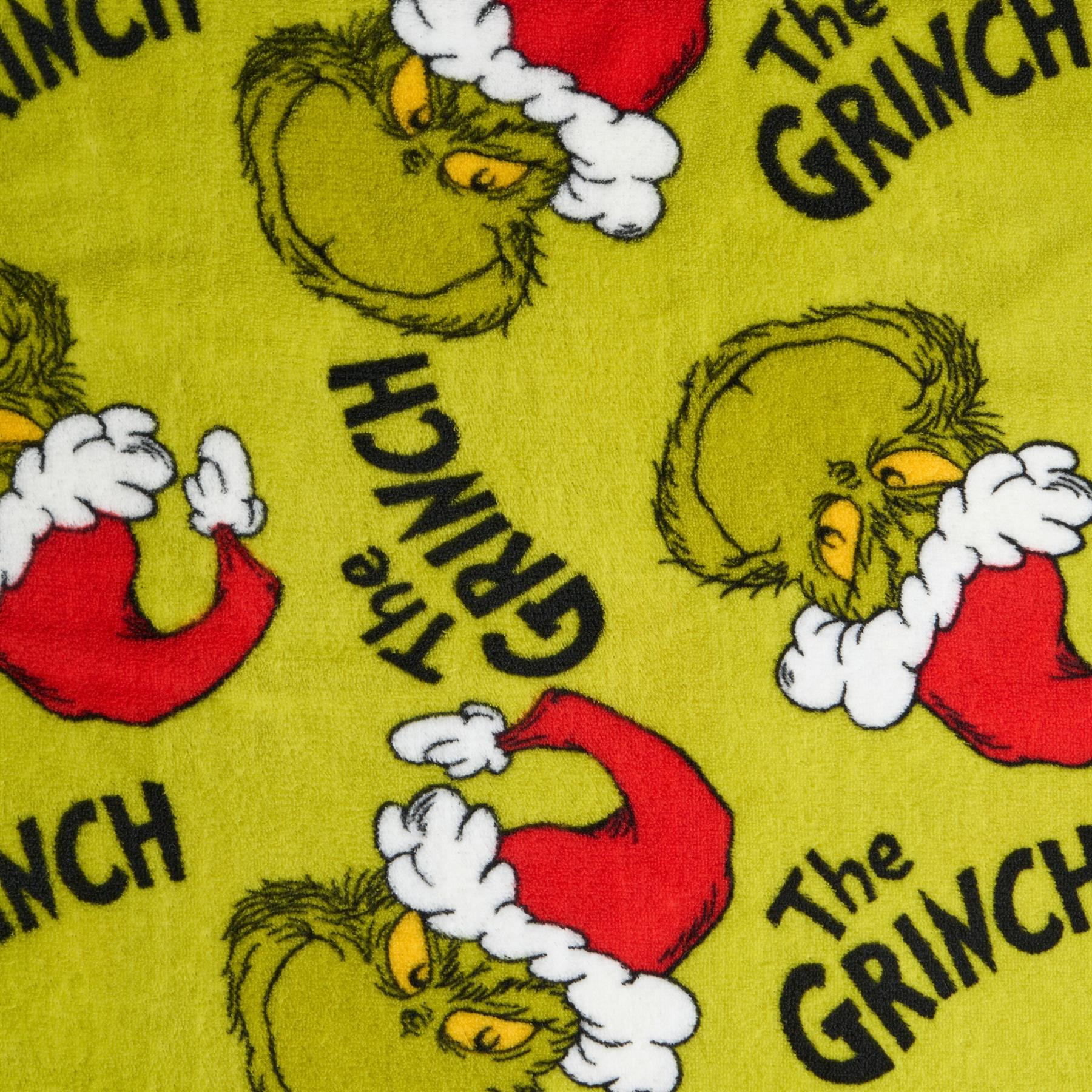 OHS x Grinch Throw Xmas Soft Fleece Novelty Hooded Blanket Thermal Bedspread