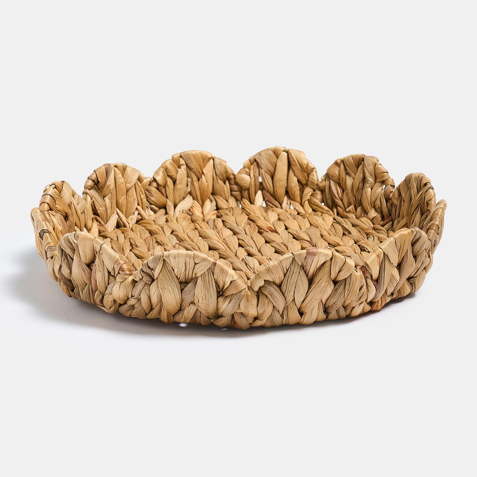 OHS Scallop Seagrass Tray Water Hyacinth Decorative Organiser Storage Basket