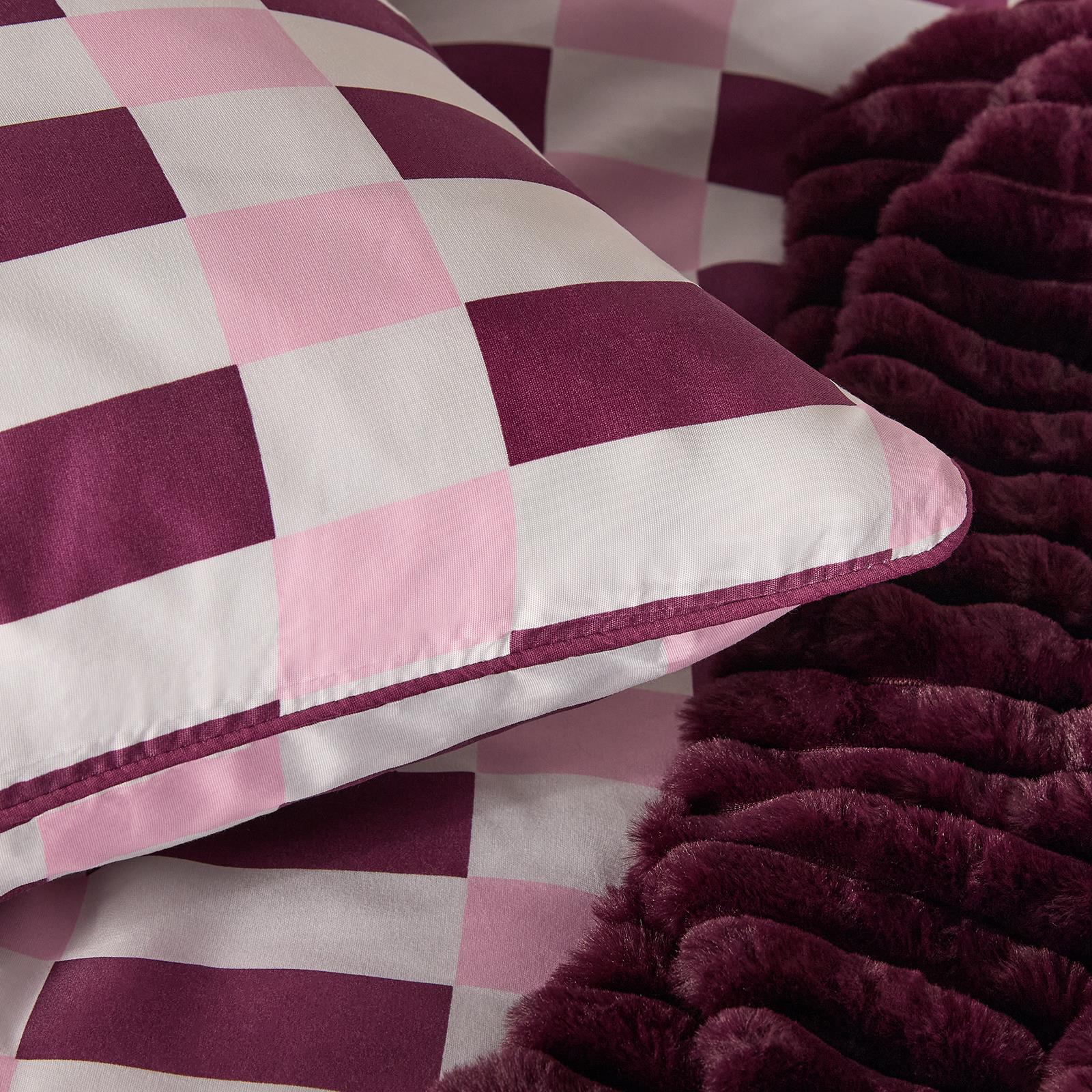 OHS Checkerboard Print Bedding Set Microfibre Duvet Cover with Pillowcase