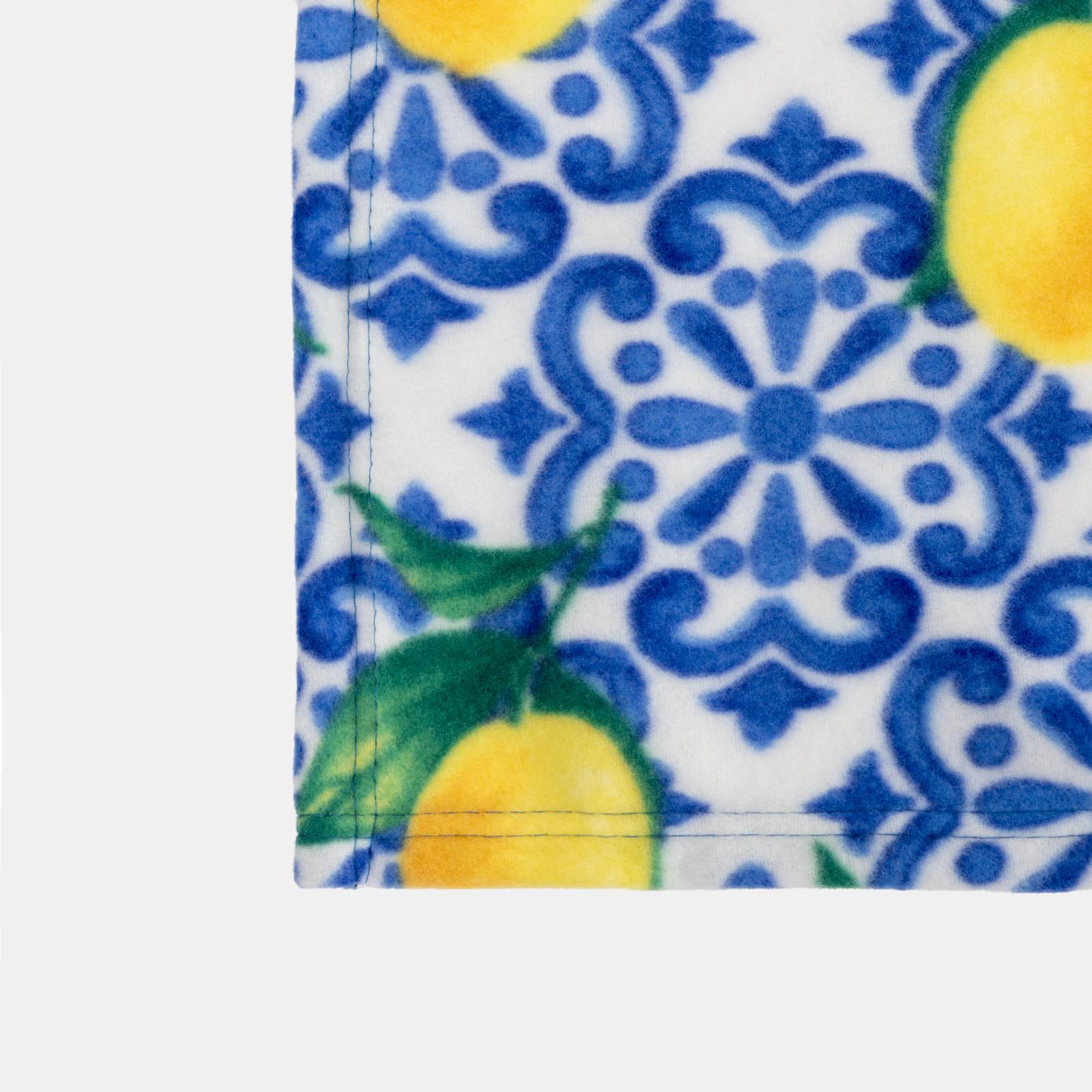 OHS Lemon Print Throw Soft Polar Fleece Lightweight Blanket - 120 x 150cm