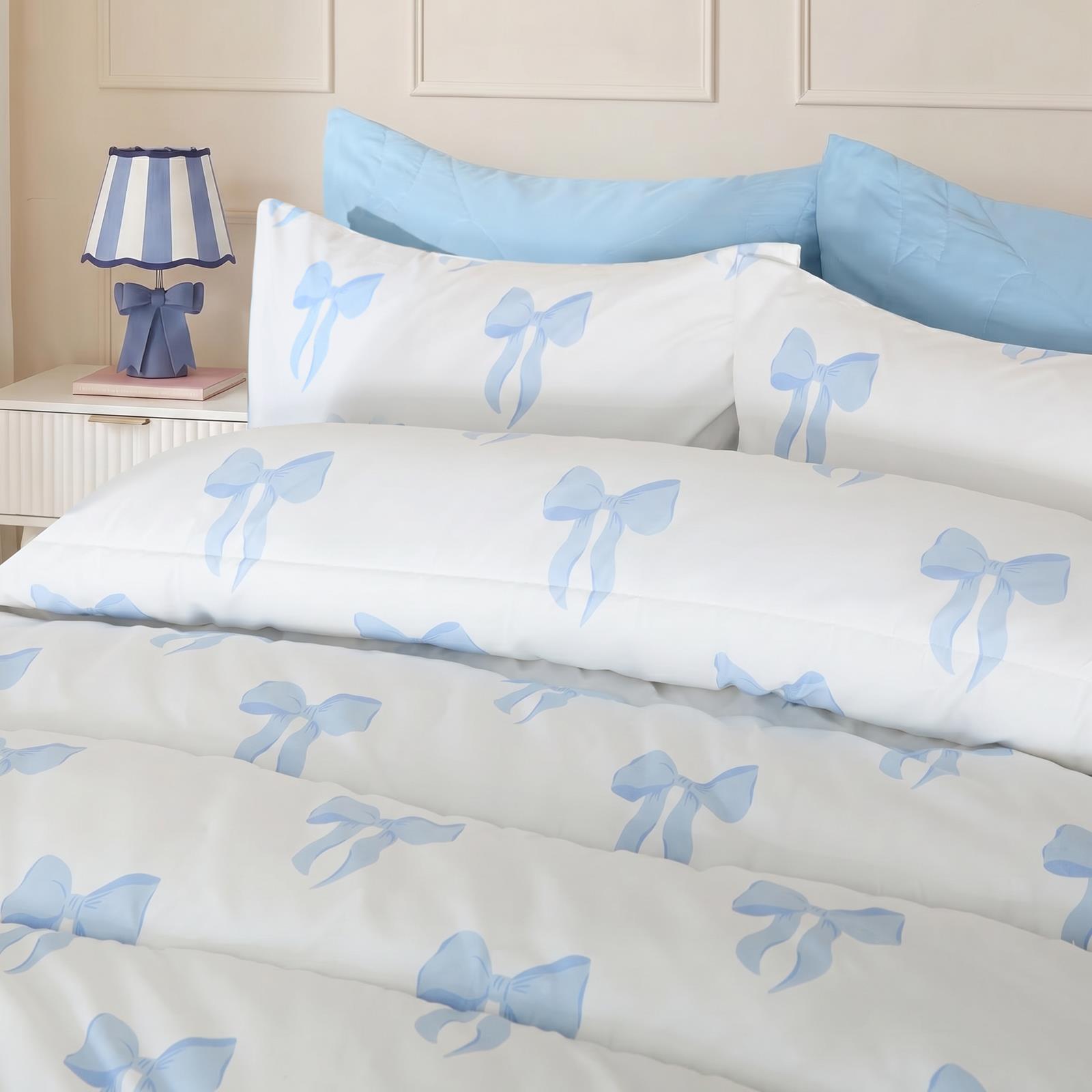 OHS Bows 10.5 Tog Coverless Duvet with Pillowcase Winter Warm Bedding Set