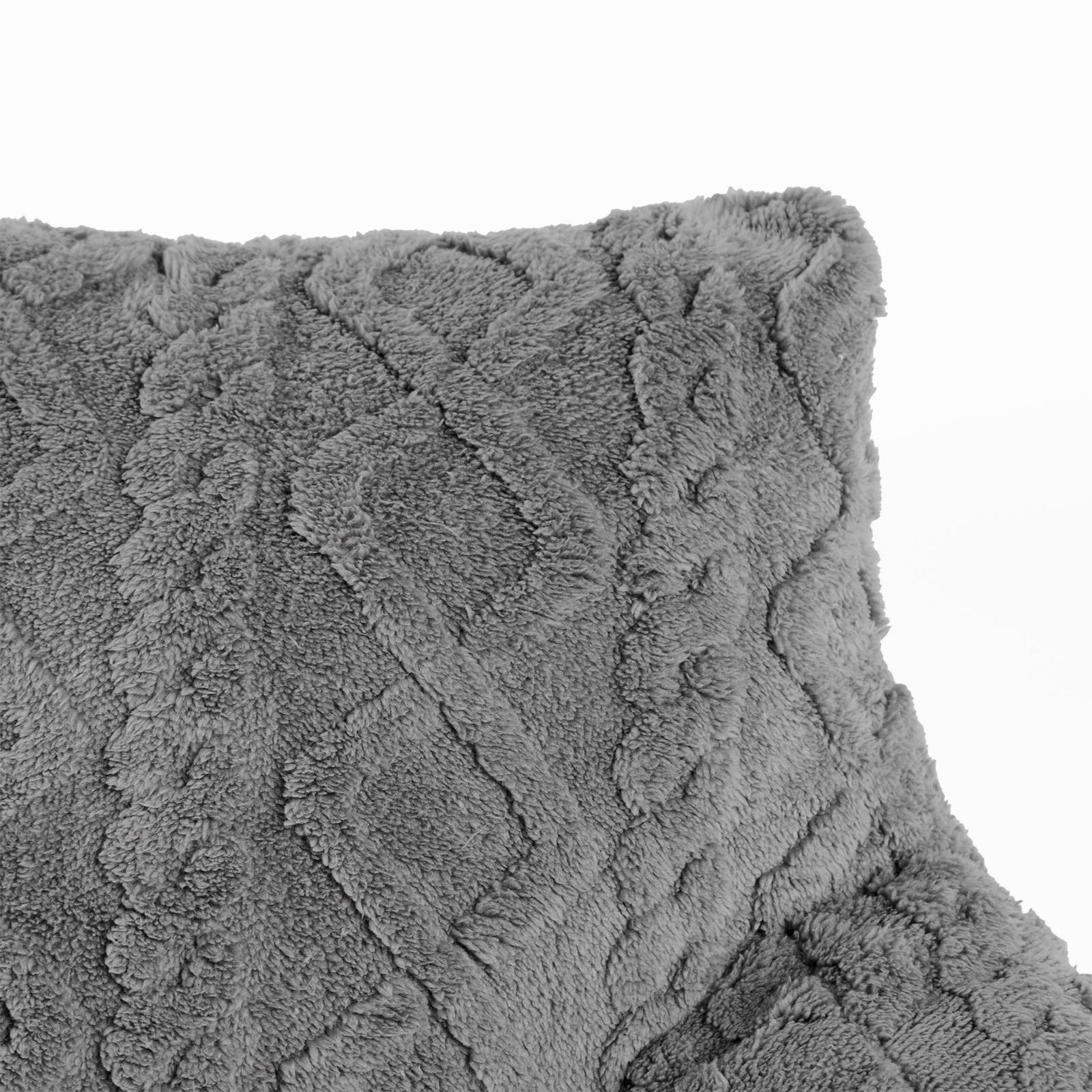 OHS Cable Knit Bolster Cuddle Cushion Fleece Back Support Filled Reading Pillow