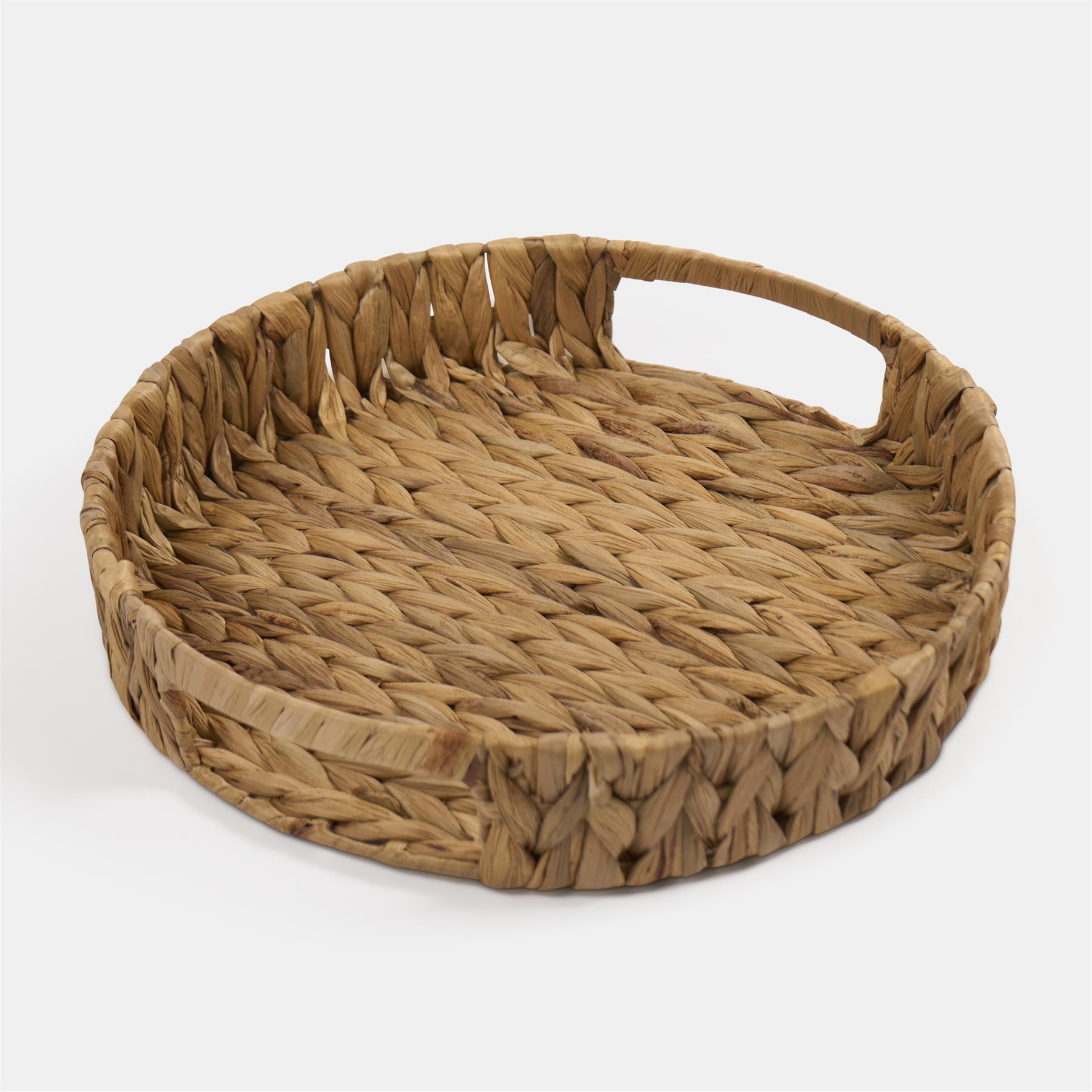Round Serving Tray Home Accessory Display Seagrass Decorative Organiser Bedroom