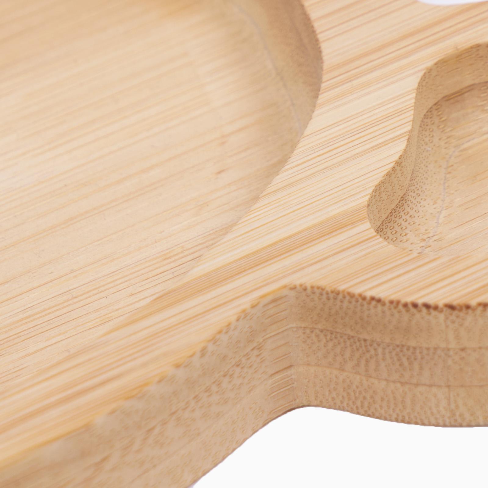 Wooden Bear Plate Kids Food Serving Board Natural Bamboo Kitchen Home Platter