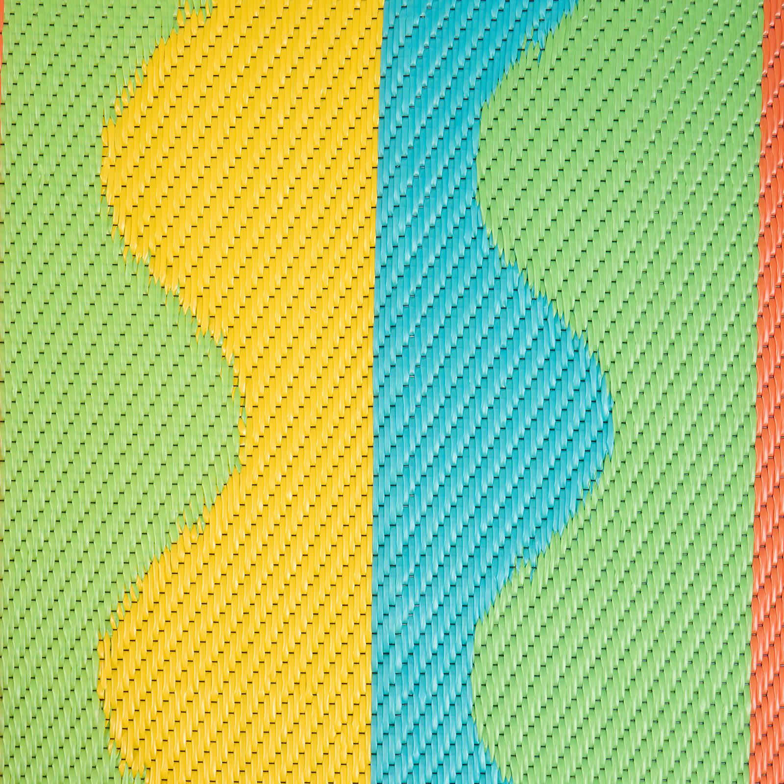 OHS Garden Rug Waved Lines Print Outdoor Waterproof Area Mat Patio Decor