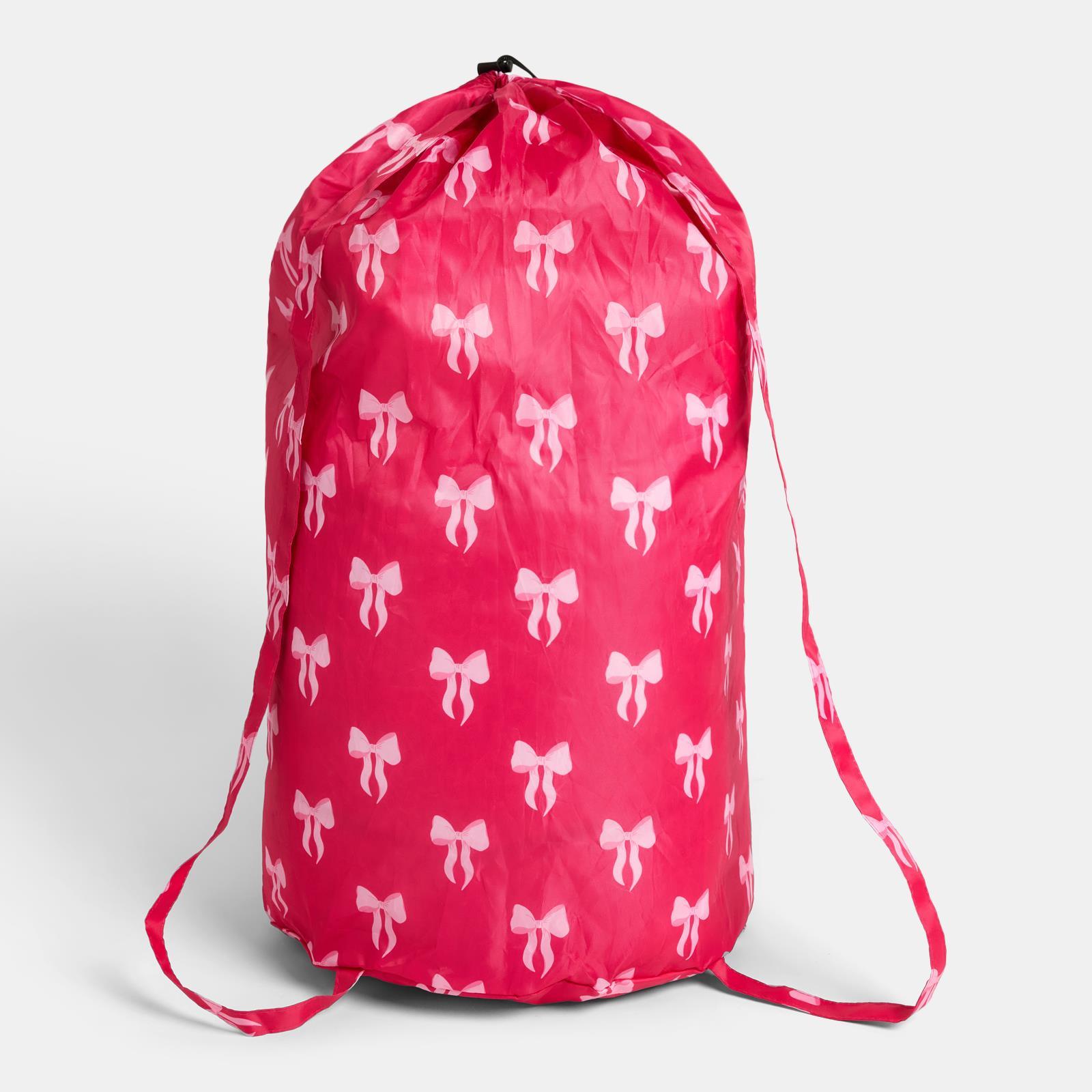 OHS Drawstring Laundry Bag Printed Travel Washing Backpack Lightweight Hamper