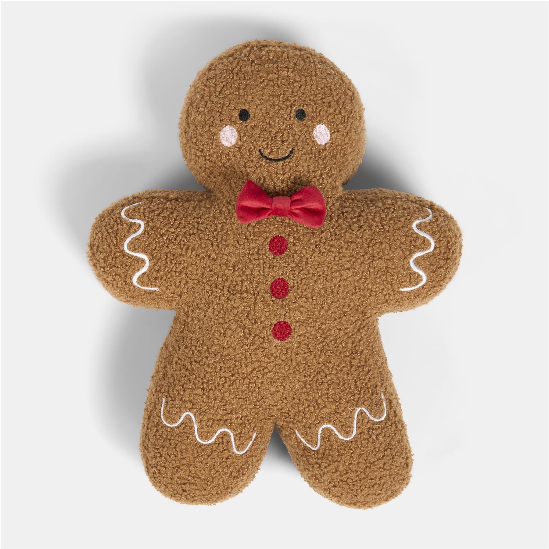 OHS Gingerbread Cushion Christmas Festive Decorative Novelty Scatter Pillow
