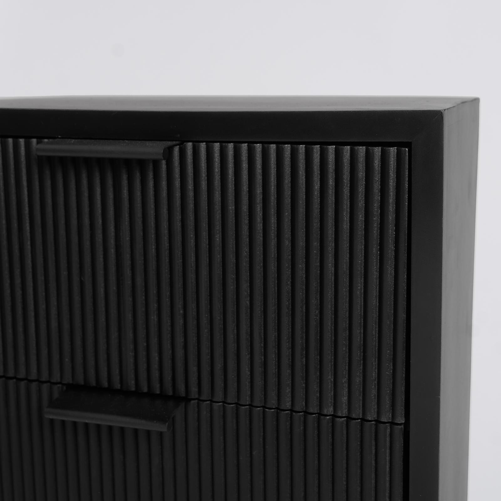Ribbed Bedside Table Modern Bedroom 3/4 Draw Office Nightstand Living Room Unit - Picture 60 of 71