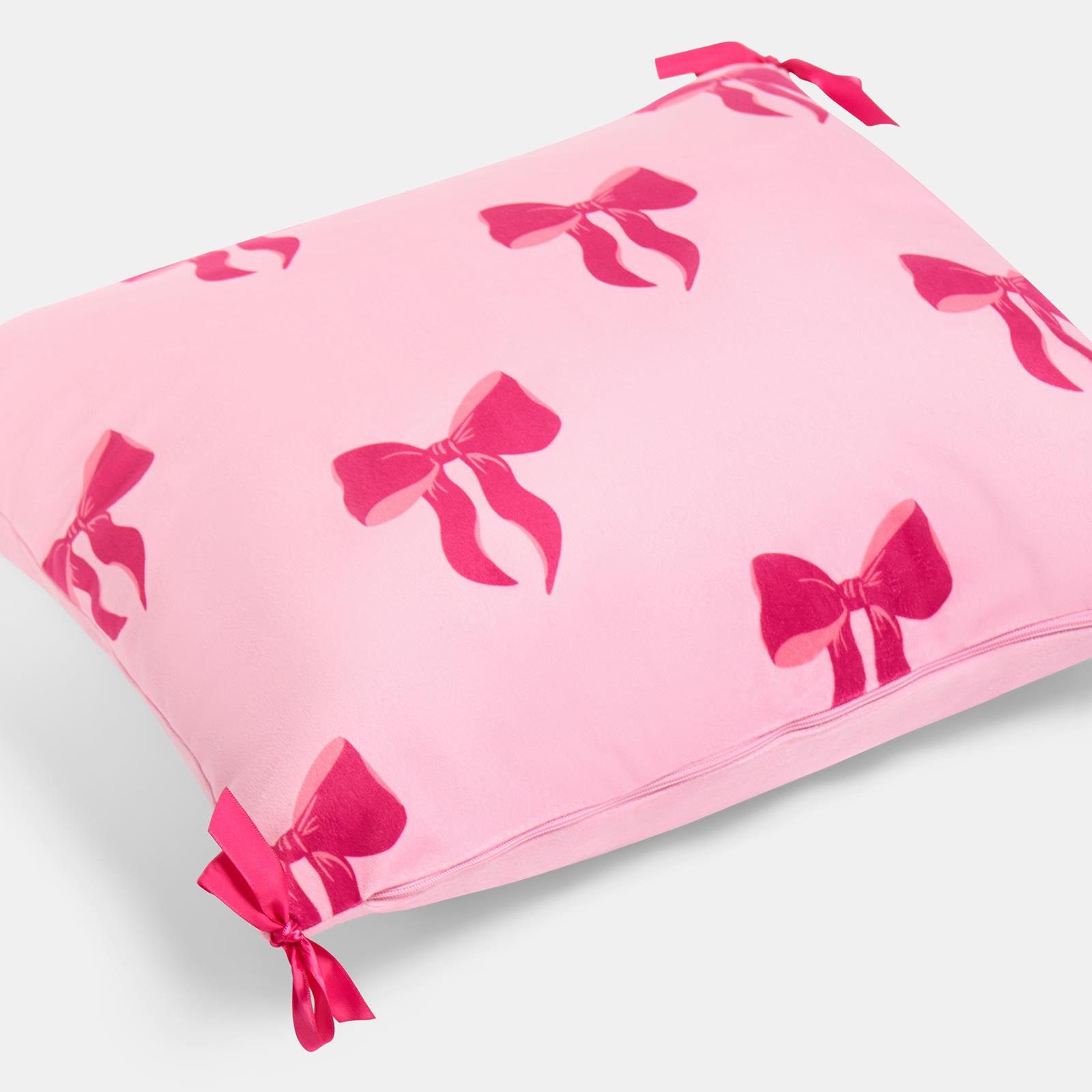 OHS Bows Cushion Covers Matte Velvet Living Room Square Pillowcases Home Decor