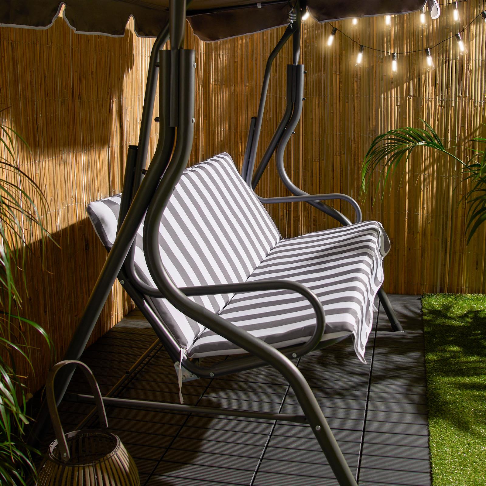 3 Seater Swing Bench Garden Furniture Set Outdoor Canopy Patio Sofa Seat Hammock - Picture 18 of 20