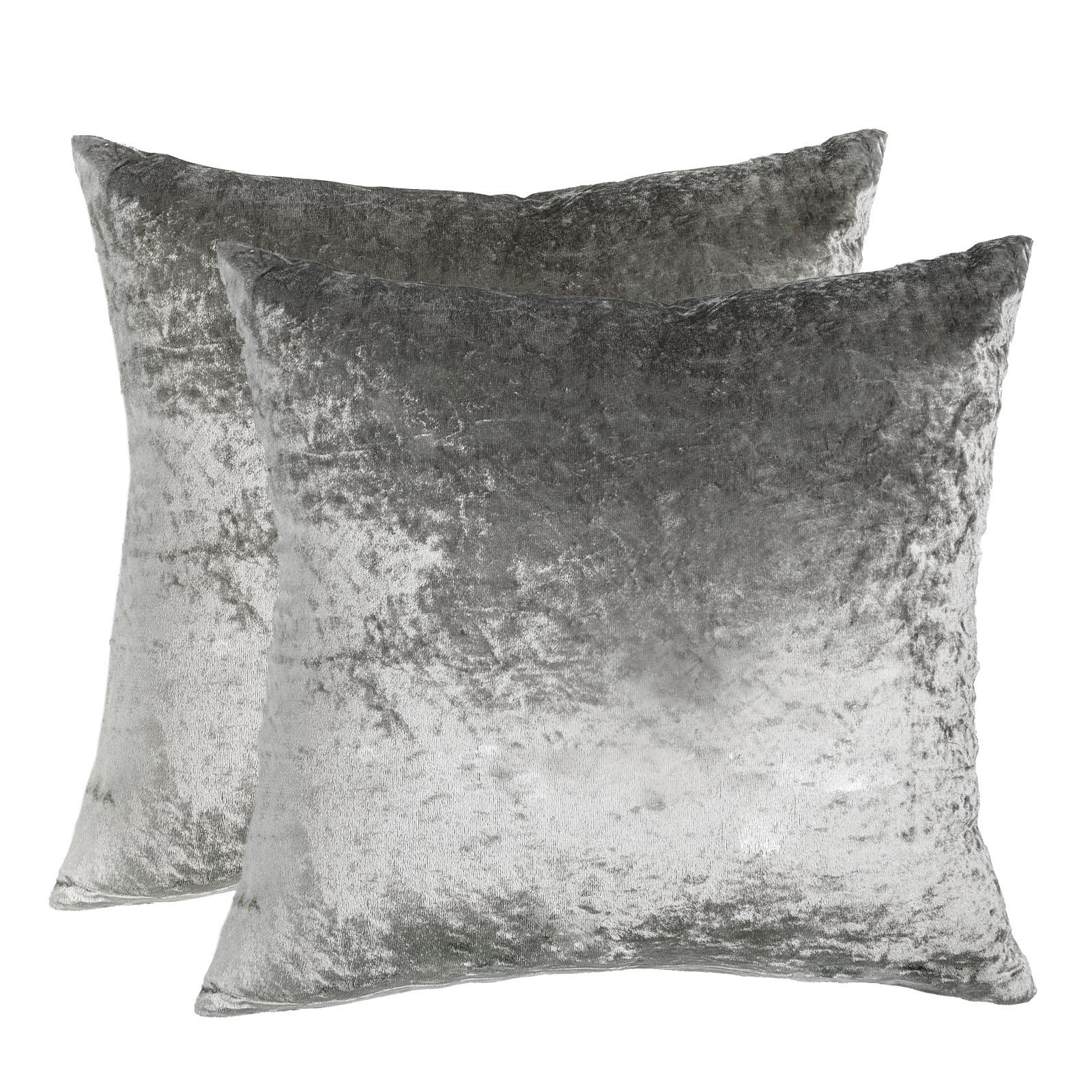 Sienna Cushion Covers Crushed Velvet Luxury Pack of Filled Insert Pad, 45 x 45cm