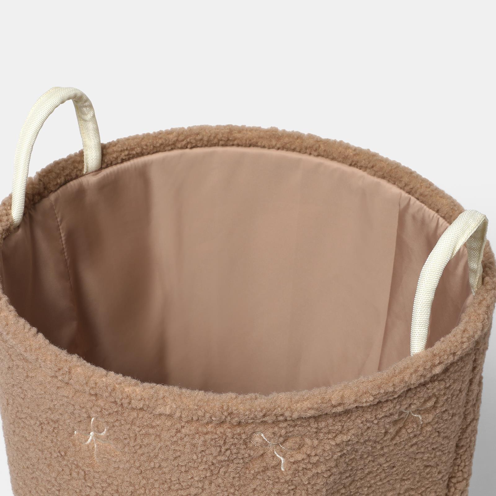 OHS Storage Basket Handles Boucle Fleece Laundry Clothes Organiser