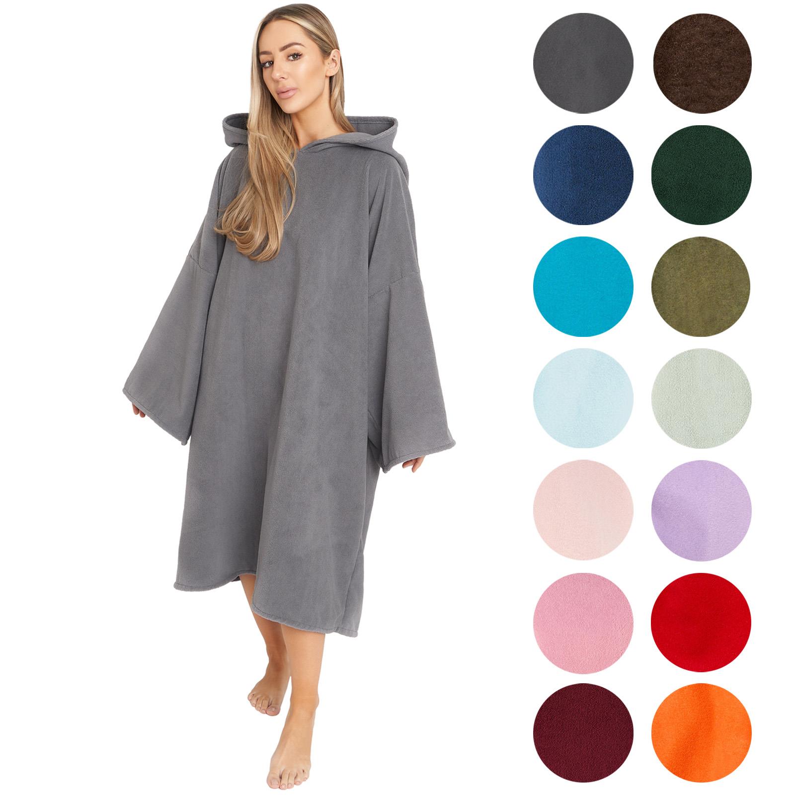 OHS Hooded Towel Poncho Adult Absorbent Dry Beach Swim Bath Changing Robe