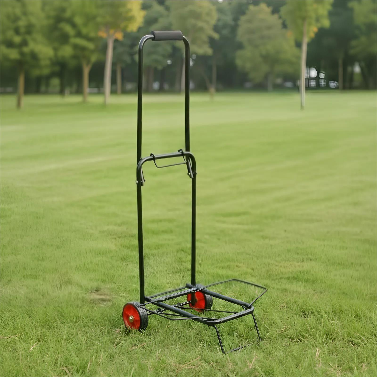 OHS Folding Trolley Heavy Duty Metal Hand Truck Portable Camping Shopping Cart