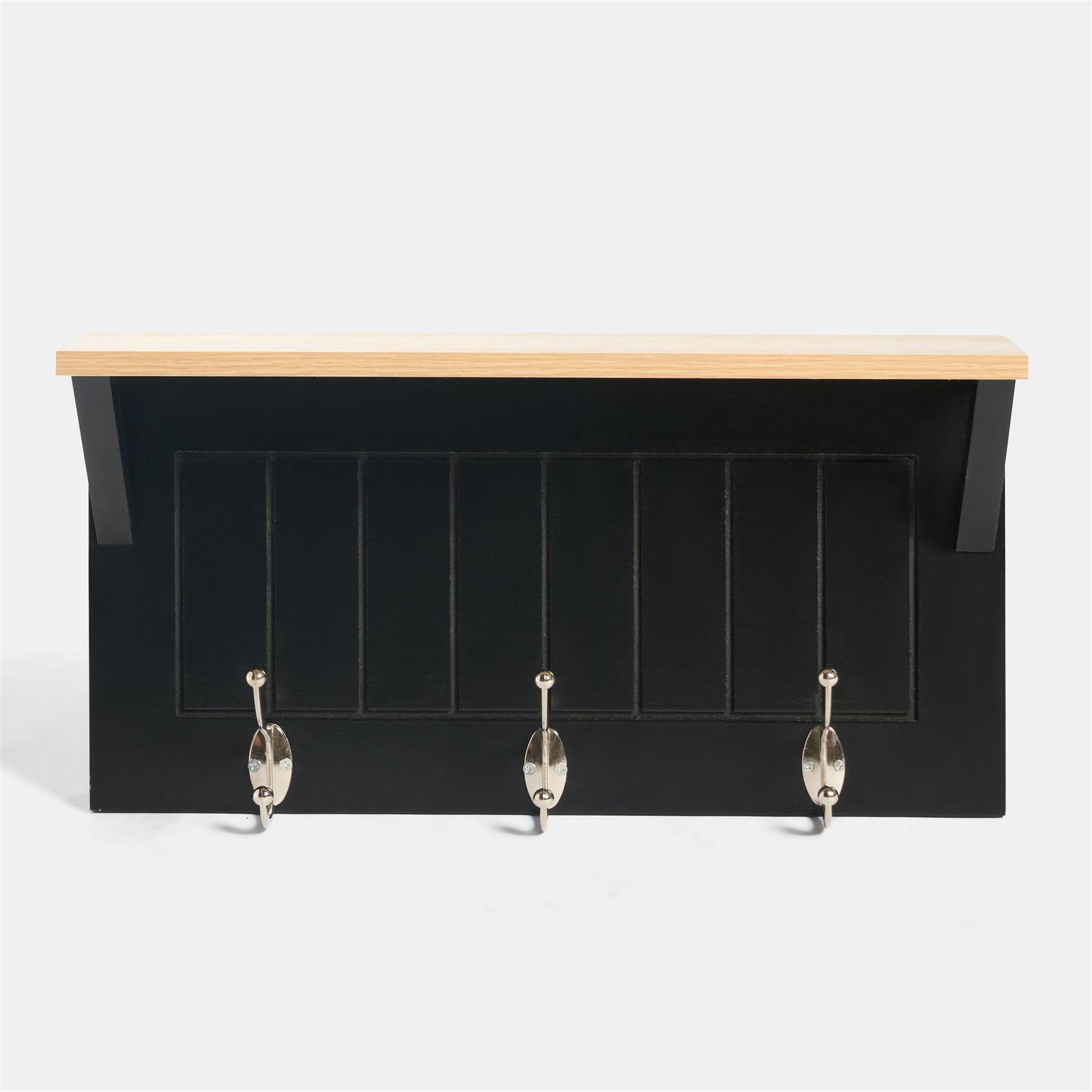 OHS Coat Rack Wall Mounted Shelf Engineered Wood Floating Display Unit