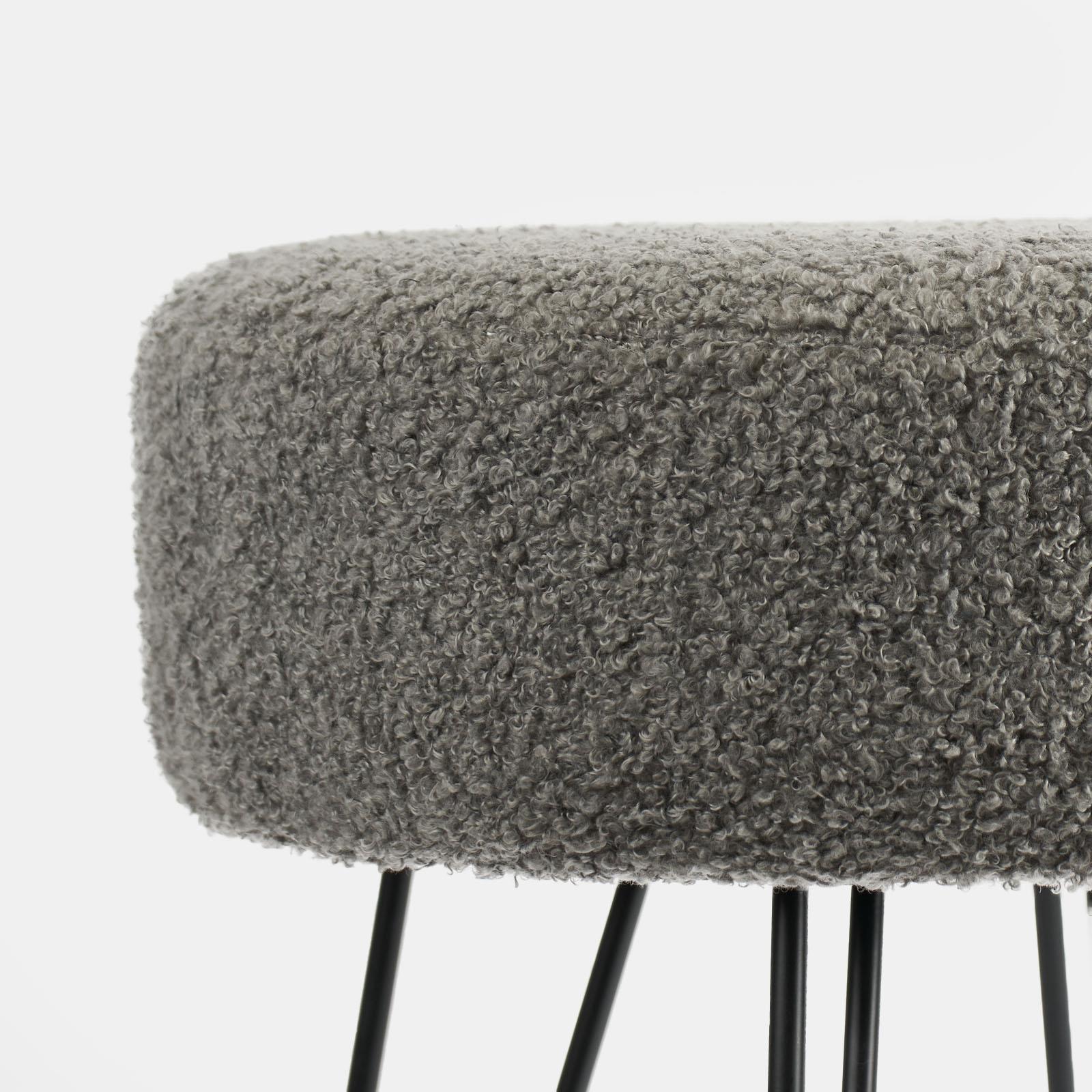 Stool Boucle Fleece Chair Dressing Table Vanity Seat Pouffe Home Spa Foot Rest
