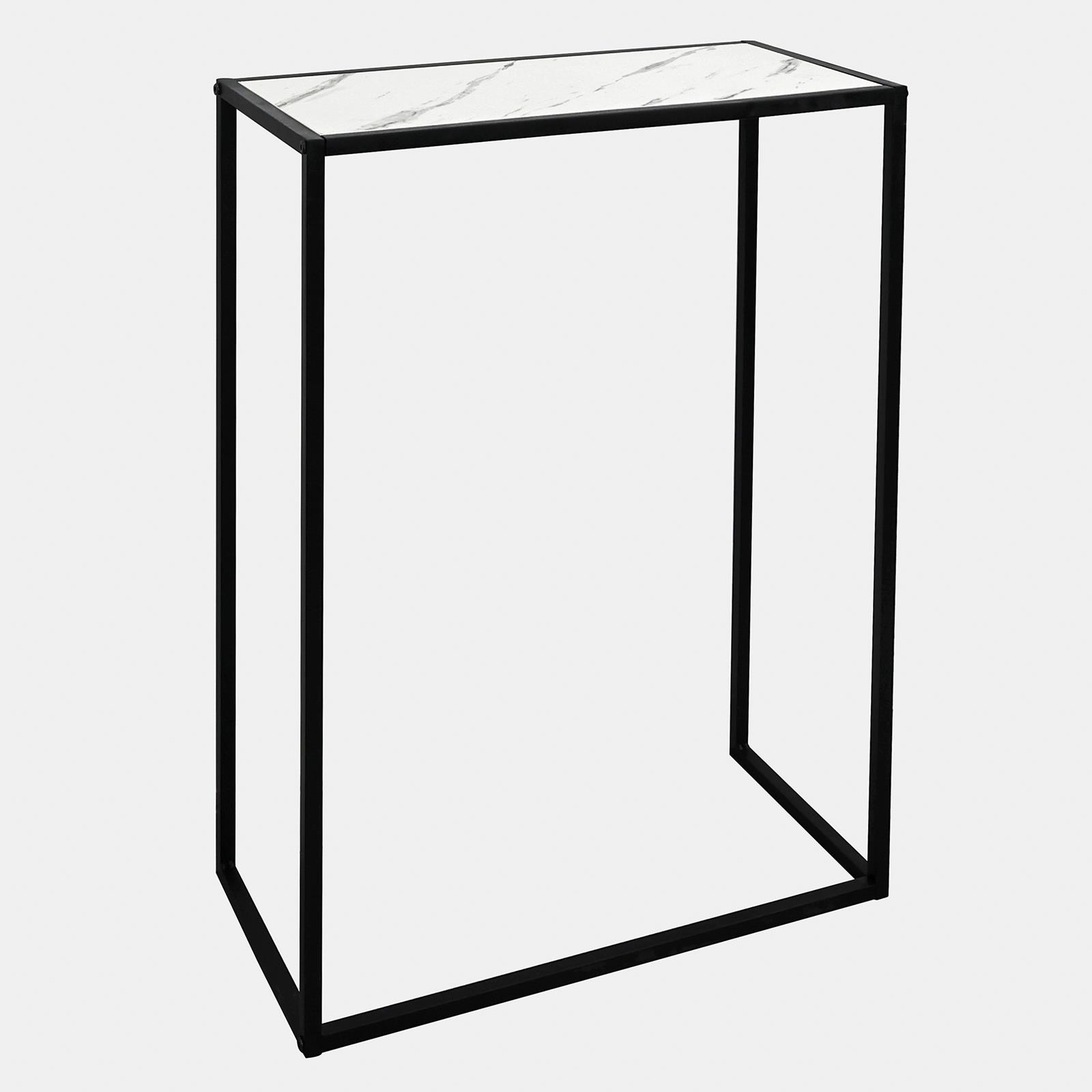 OHS Marble End Table Modern Console Bedroom Side Nightstand Metal Frame