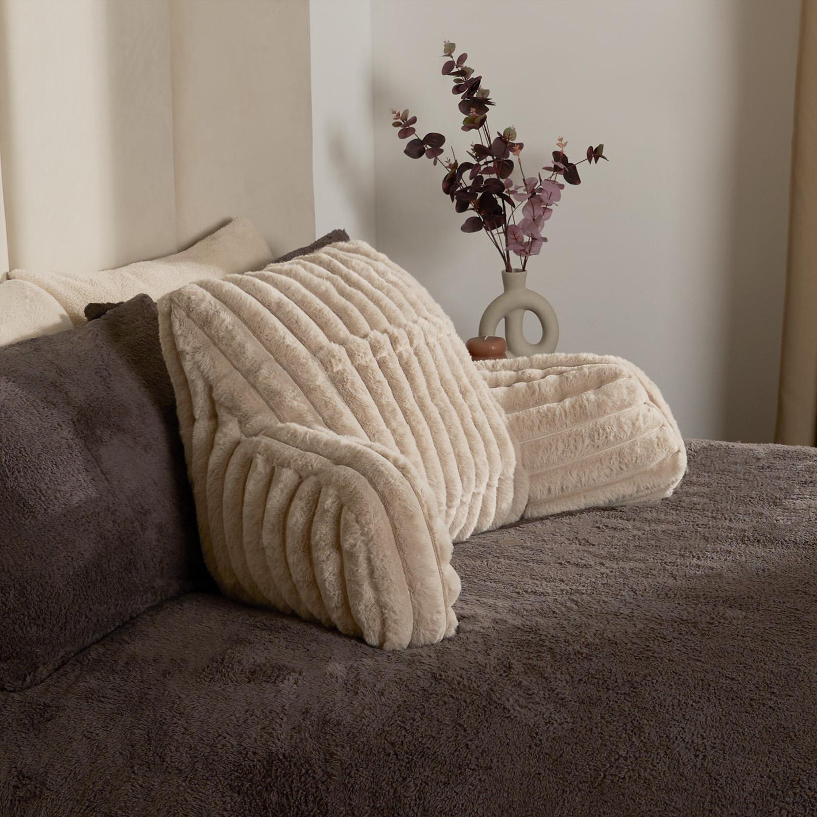 OHS Reading Cuddle Cushion Fleece Heatable Pillow Arms Chair Back Support