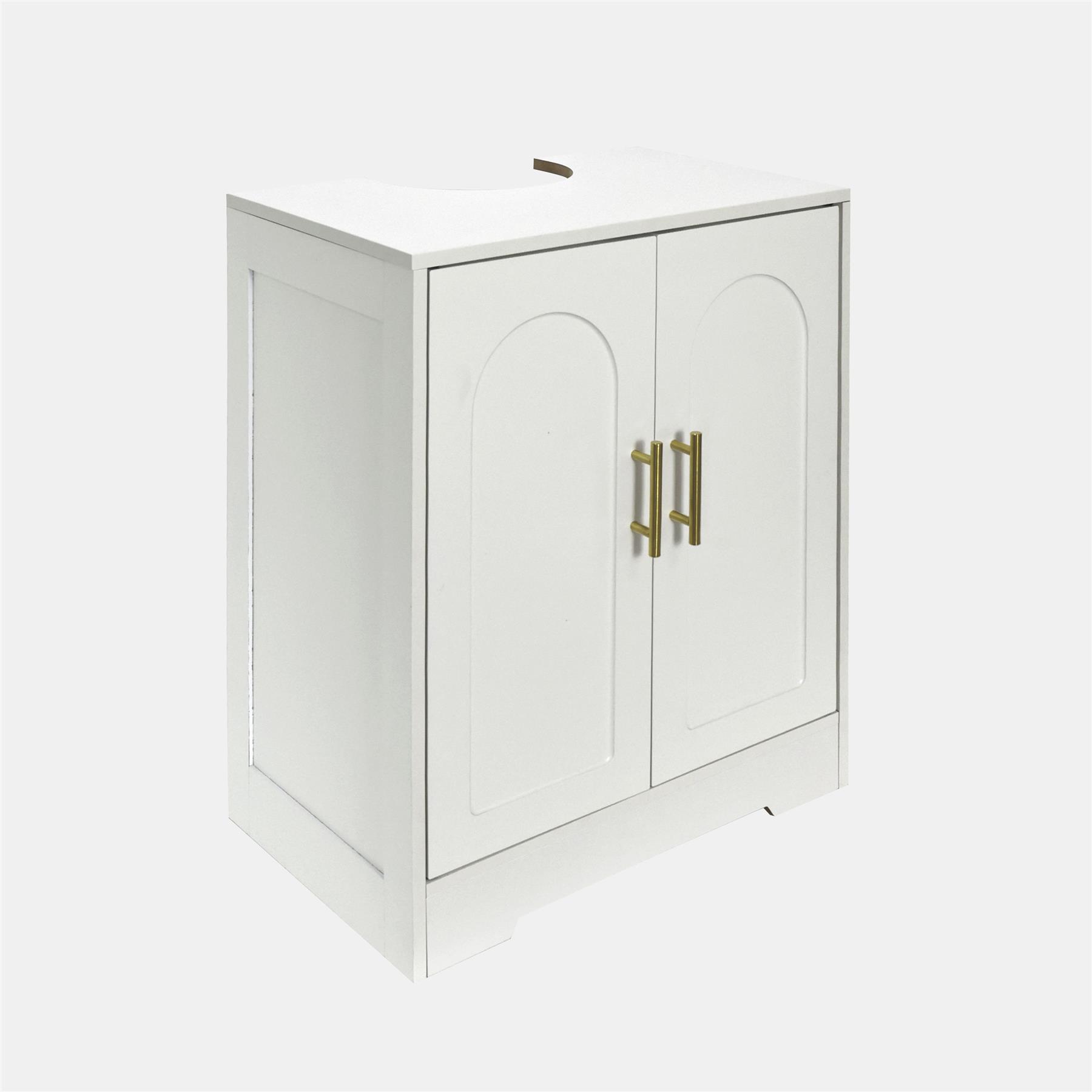 OHS Arch Under Sink Bathroom Cabinet with 2 Doors Wooden Under Basin Storage