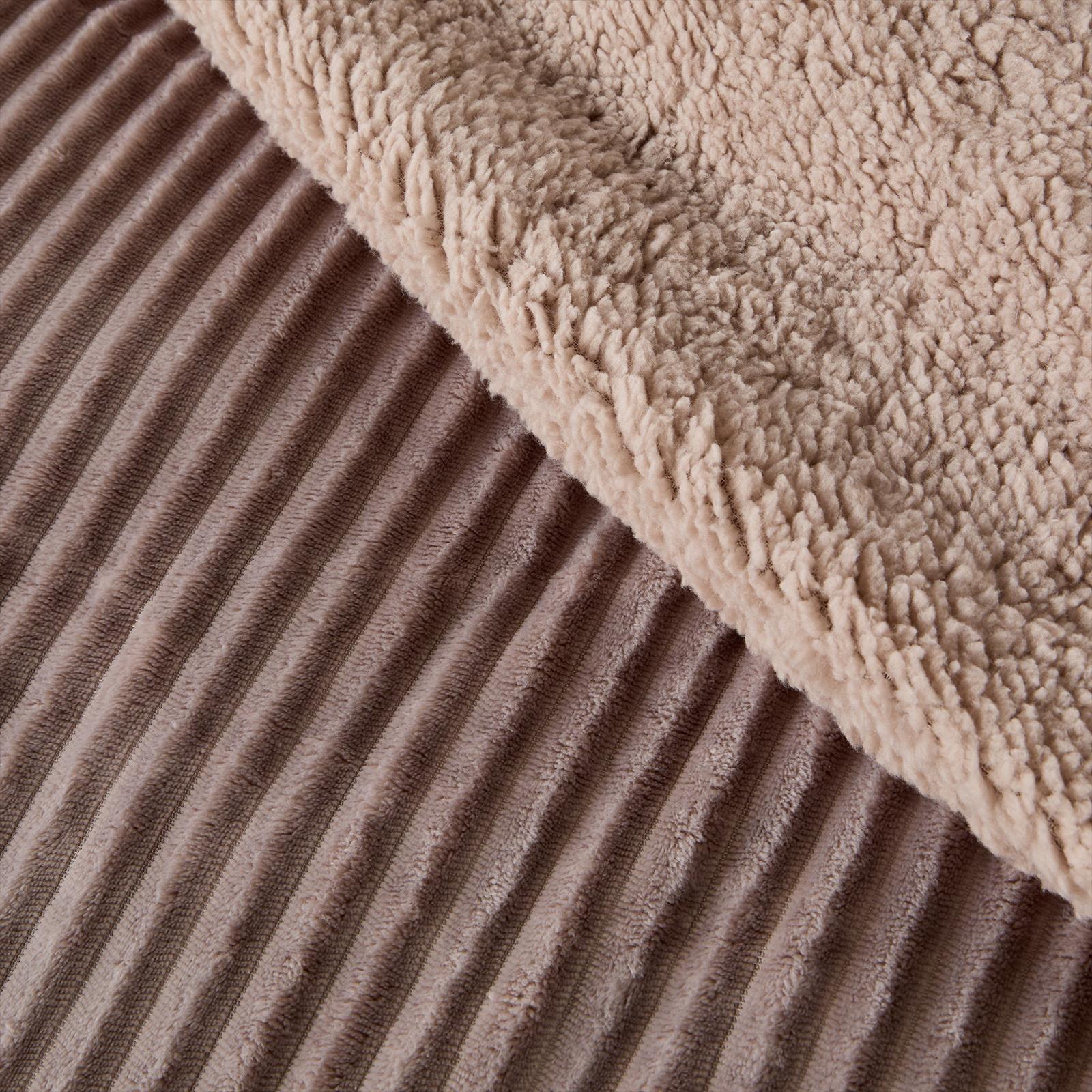OHS Ribbed Fleece Duvet Cover Set Sherpa Reverse Thermal Supersoft Bedding