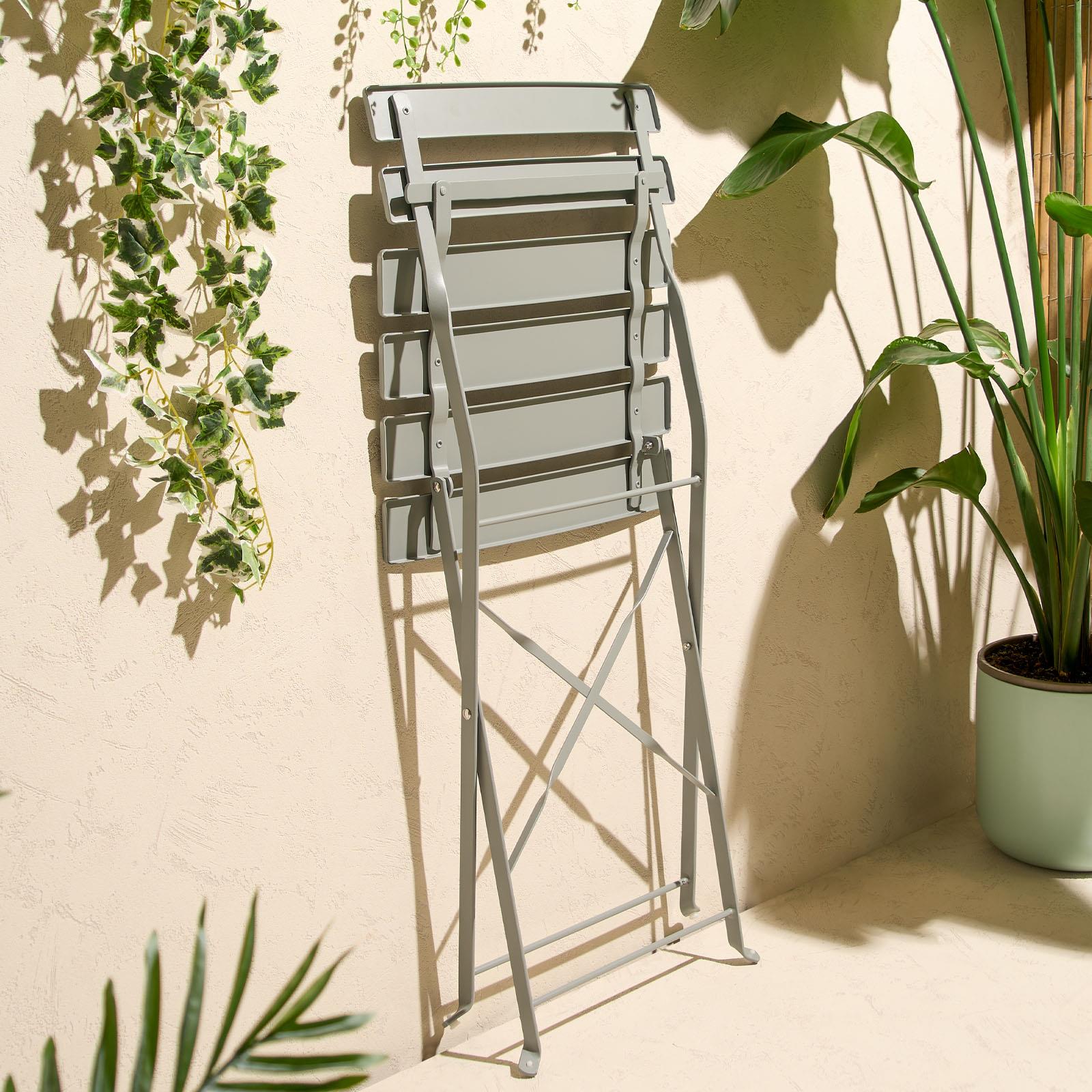 Outdoor Garden Furniture Patio Balcony Bistro Set Metal Table Chair Folding 3 PC - Picture 14 of 31