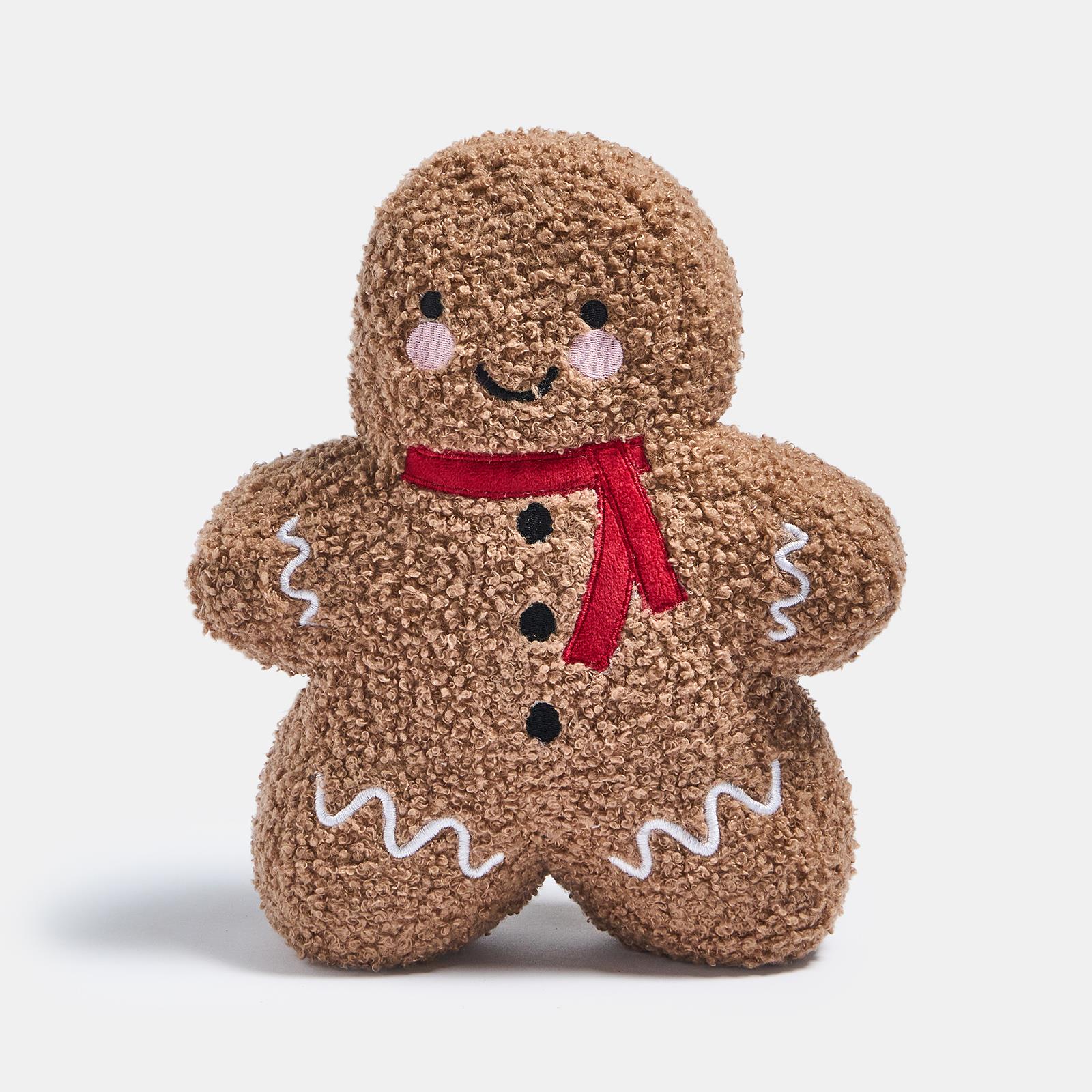 OHS Gingerbread Weighted Door Stop Xmas Decorative Boucle Stopper Wedge
