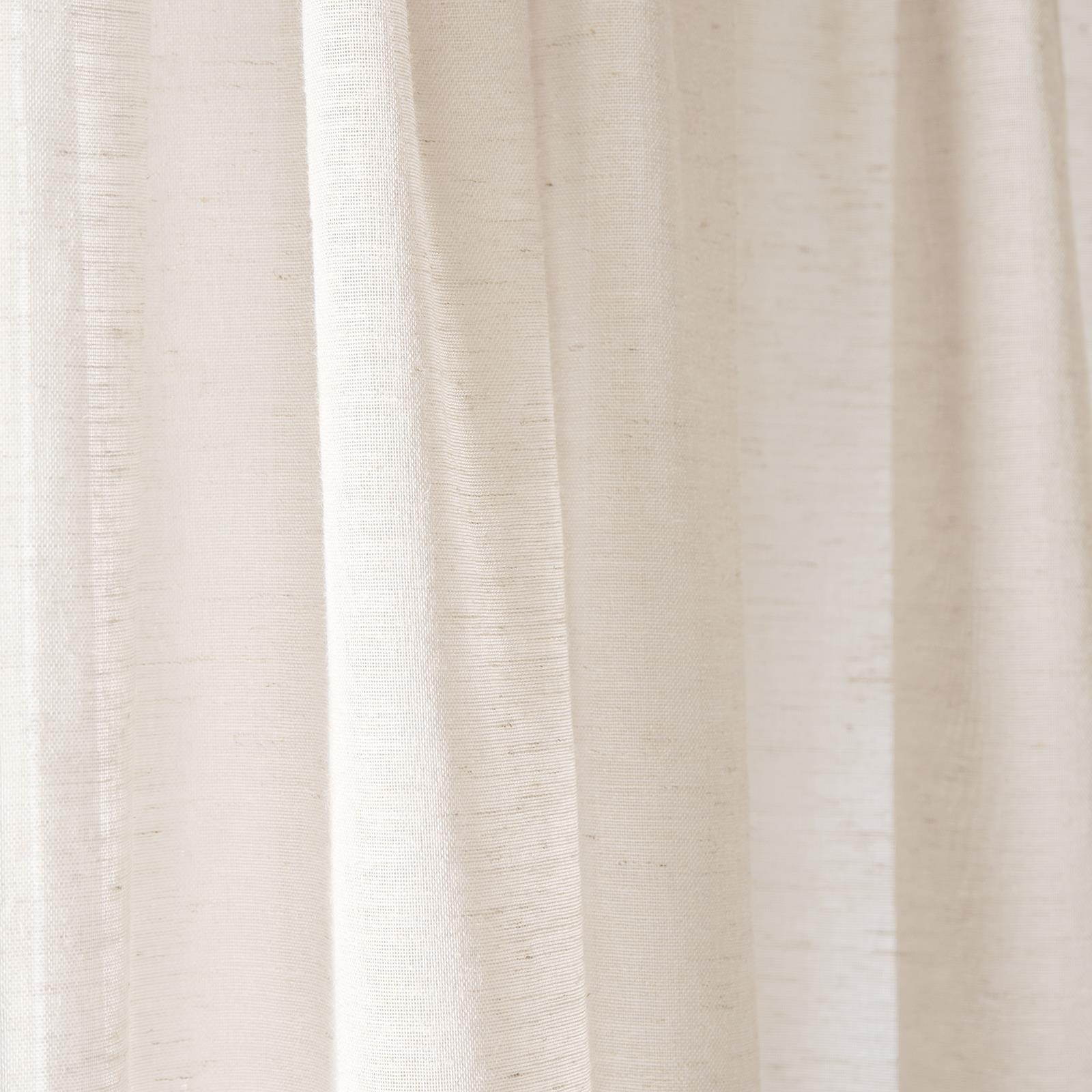 OHS Linen Look Voile Net Curtains 2 Panels Rod Slot Top Pair Home Set 55x87