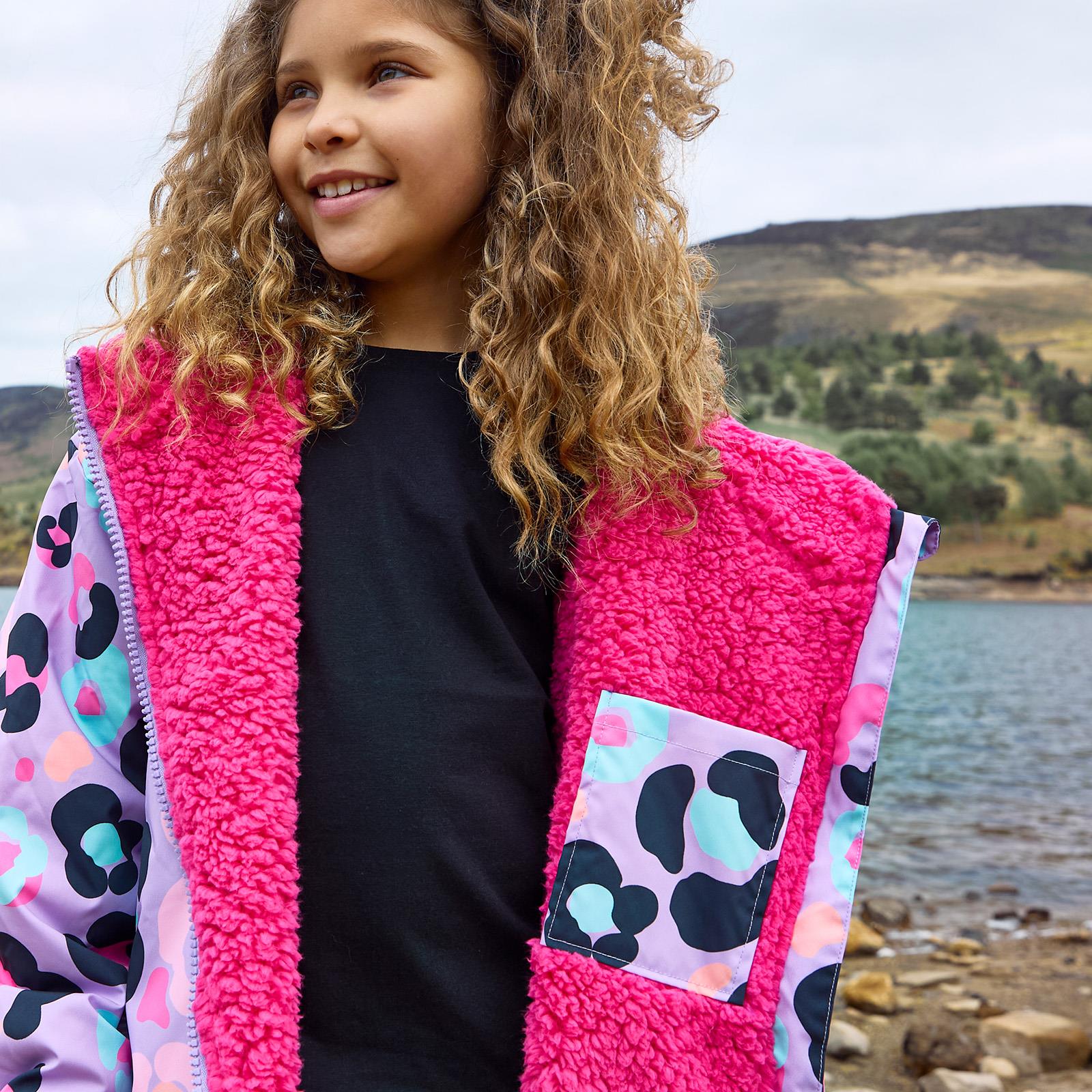 OHS Drying Changing Robe Sherpa Lined Water Resistant Oversize Coat Adults Kids