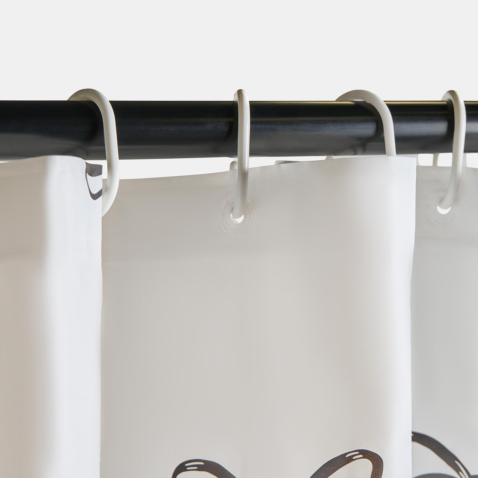 OHS Bows Shower Curtain with 12 Hooks Mould Proof Bathtub Curtains