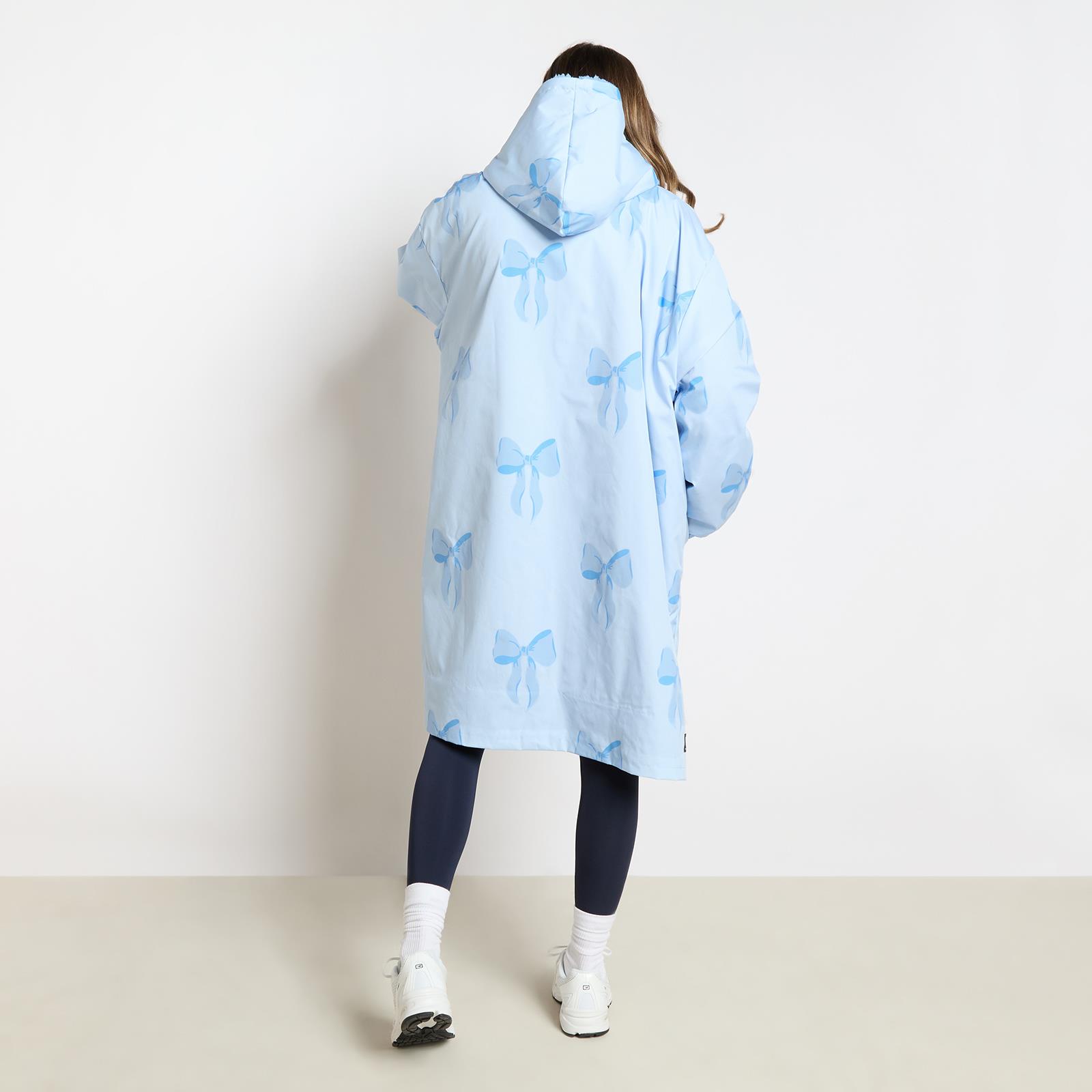 OHS Bows Print Drying Changing Robe Sherpa Lined Water Resistant Oversized Coat