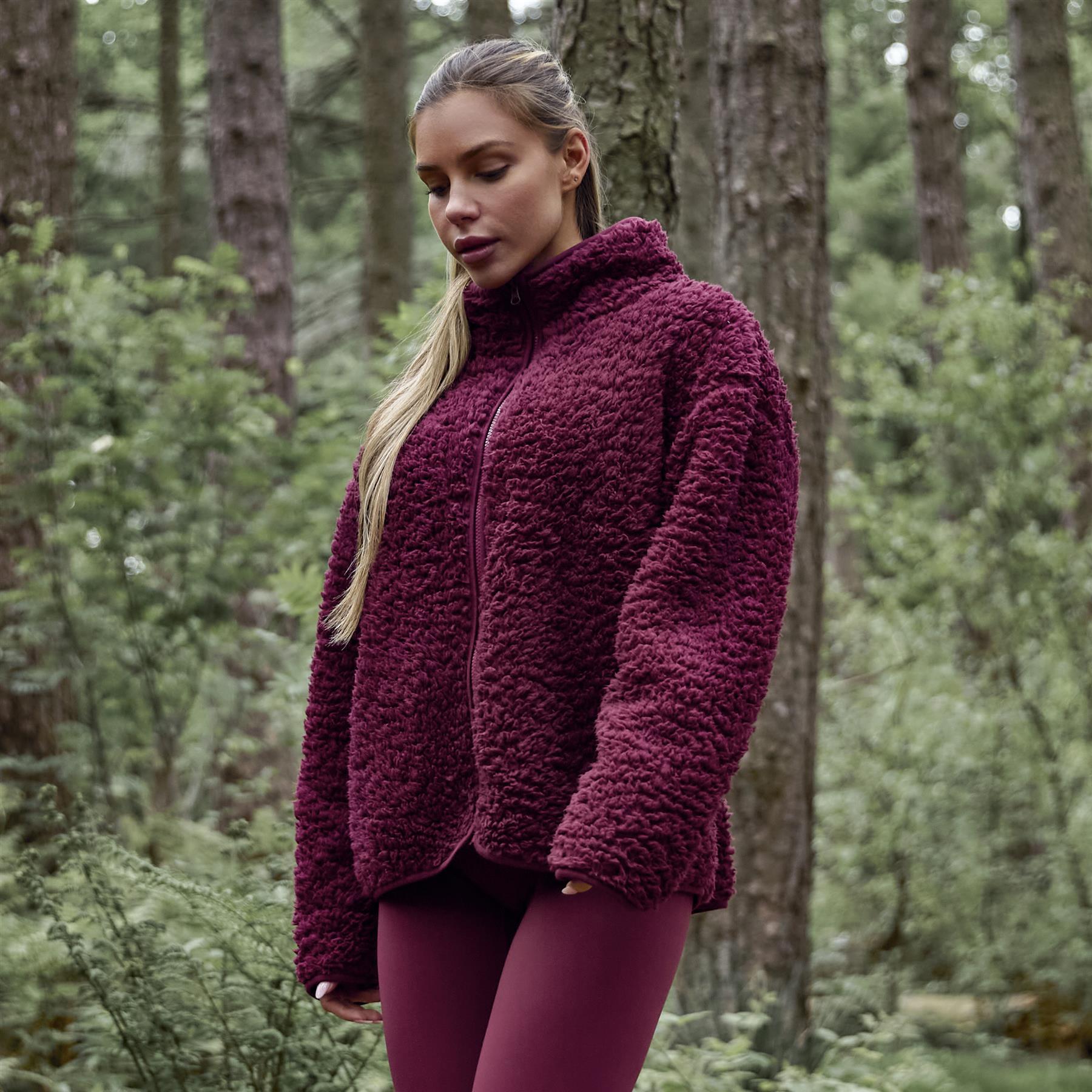 OHS Teddy Fleece Jacket Coat Soft Plush Unisex Warm Outerwear Full Zipper