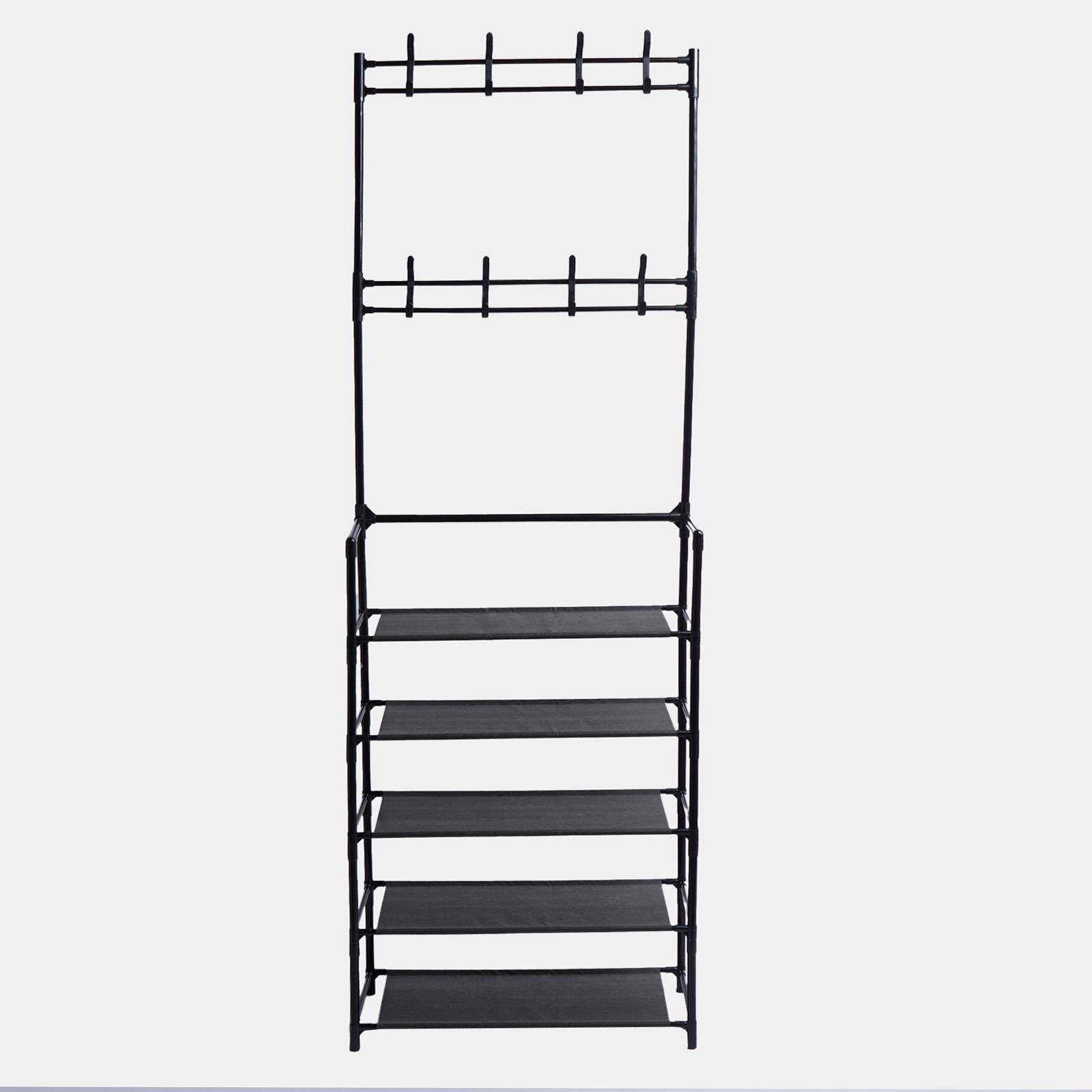 16 Hook Shelving Rack Storage Tier Unit Hallway Home Decor Wire Office Organiser