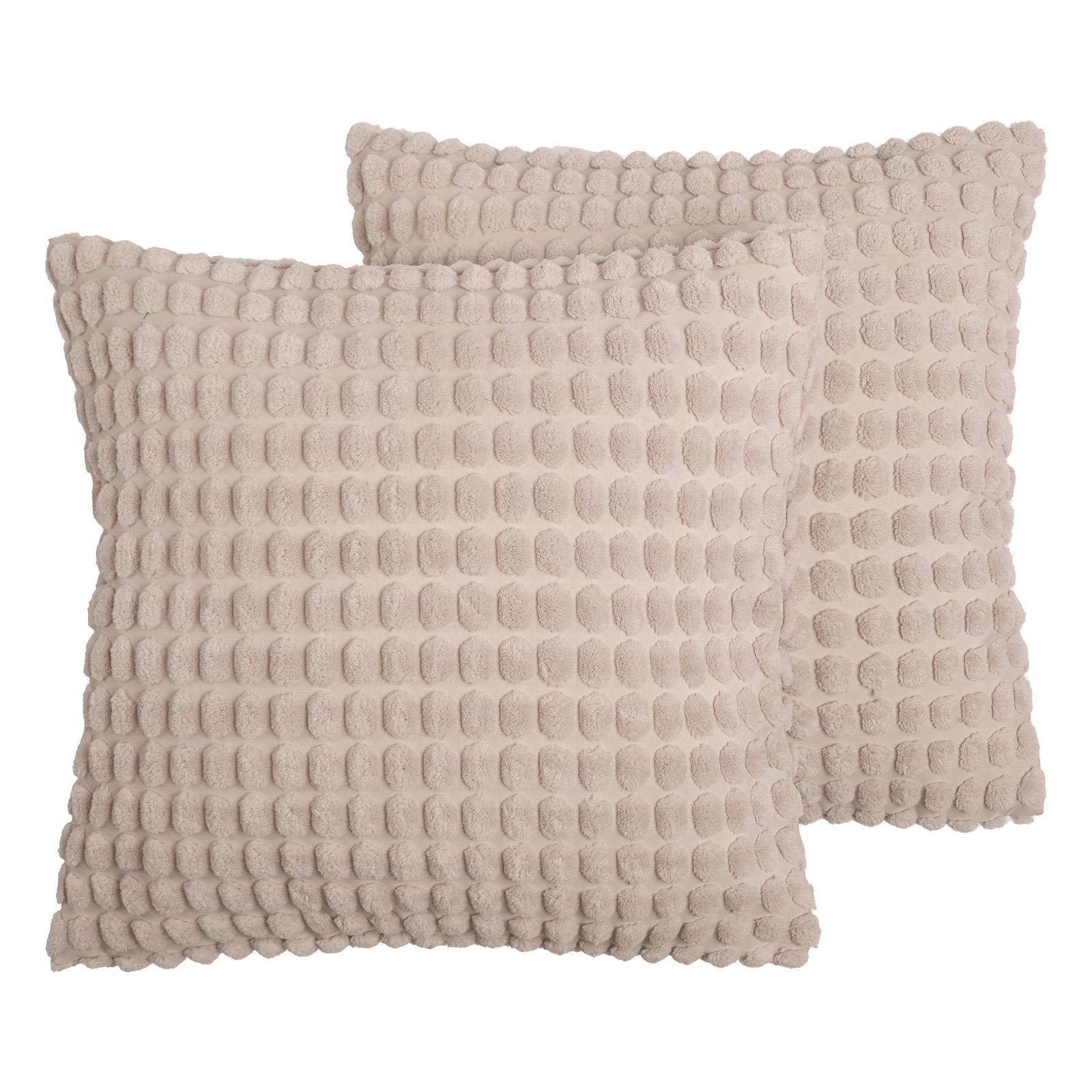 OHS Bobble Cushion Covers Soft Fleece Square Pillowcases Winter Home Decor