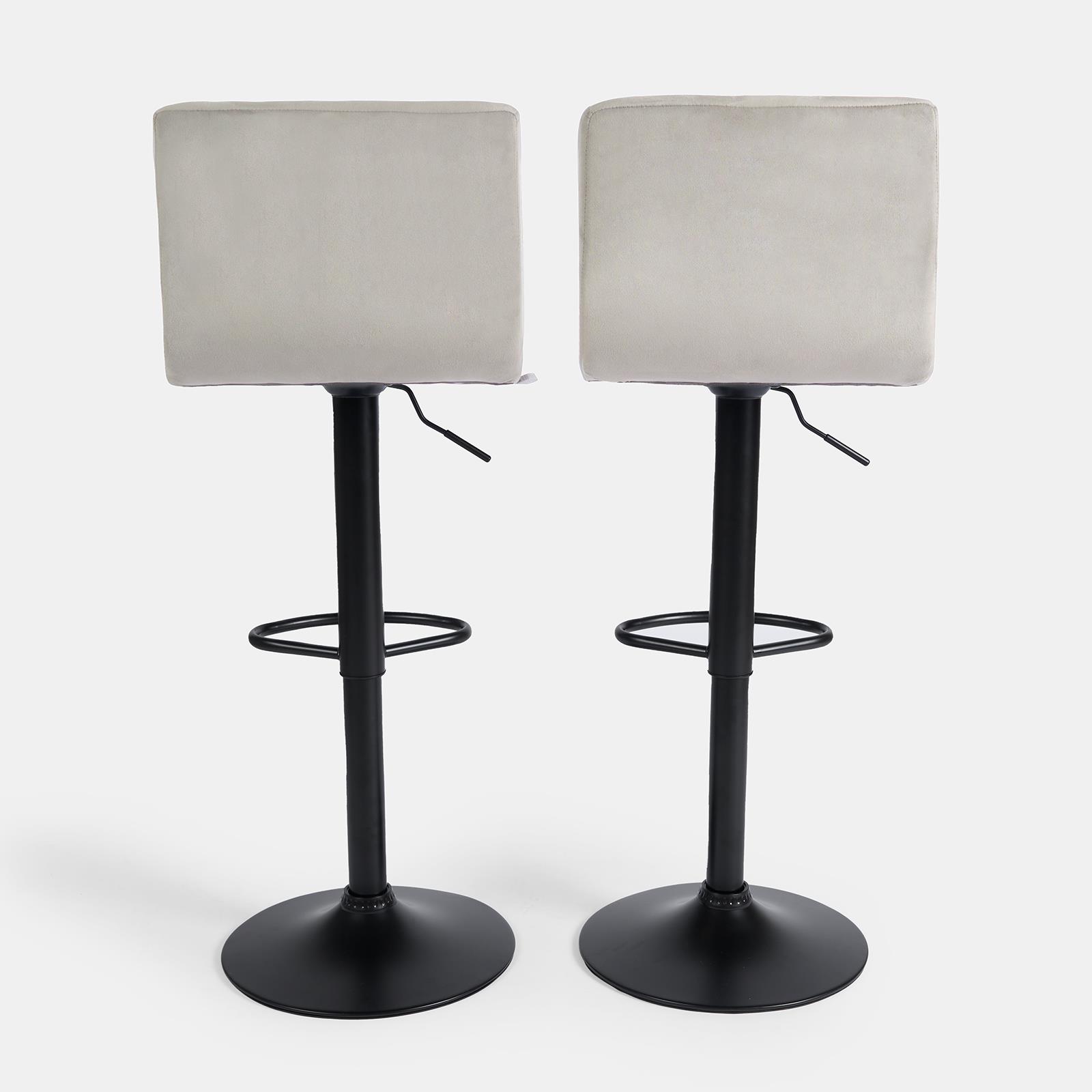 Adjustable Bar Stools x 2 Velvet Swivel Pub Seat Kitchen Breakfast Counter Chair - Picture 41 of 47