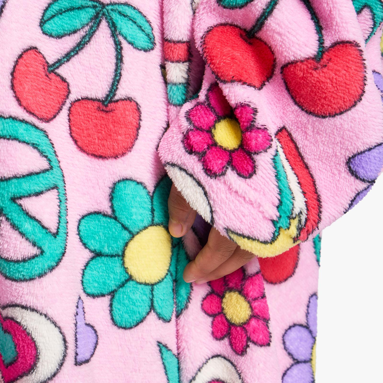 OHS Kids TV Blanket Positive Vibes Print Coral Fleece Winter Soft Wearable Throw