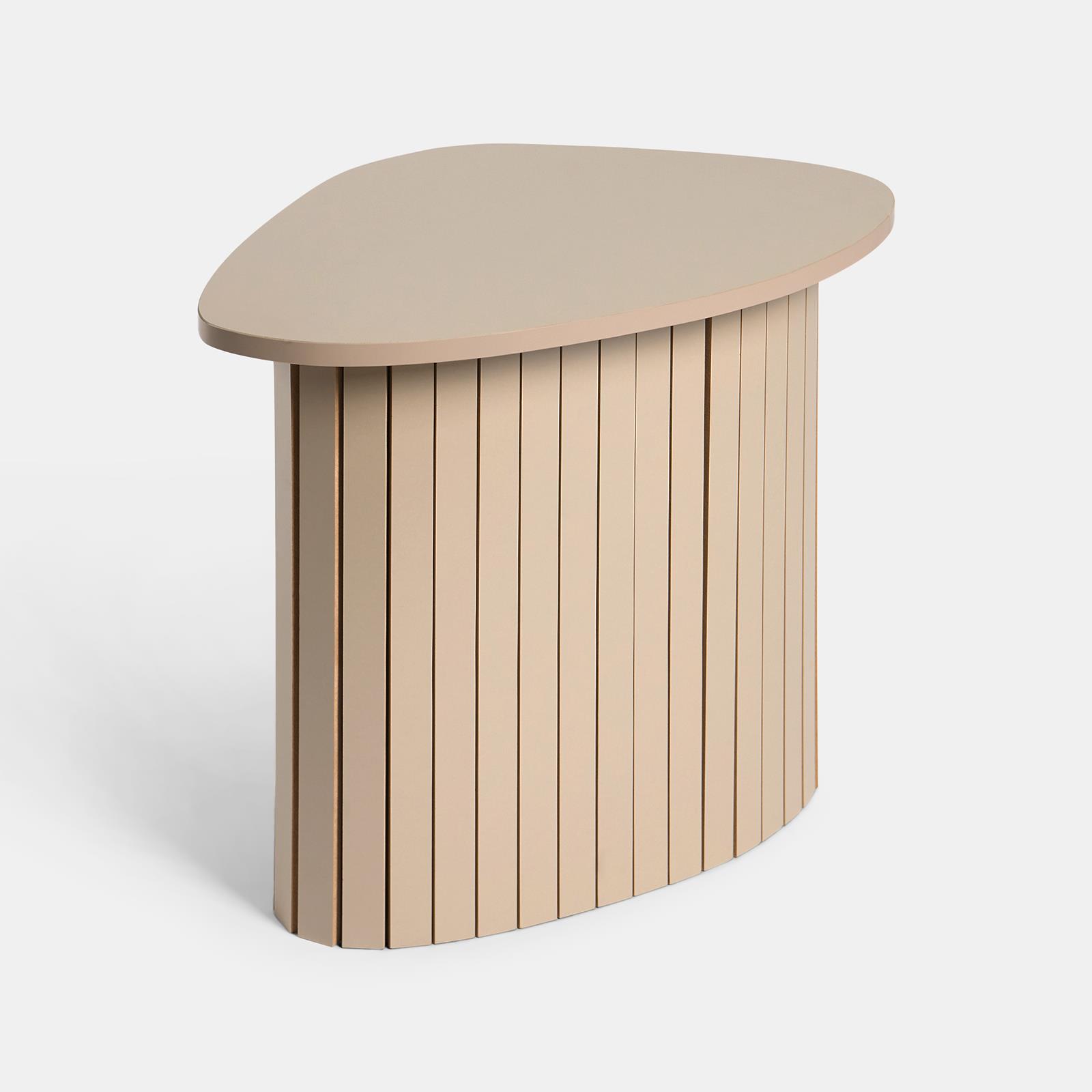 OHS Madison Side Table Ribbed Wood Effect Corner Bedside Coffee Table