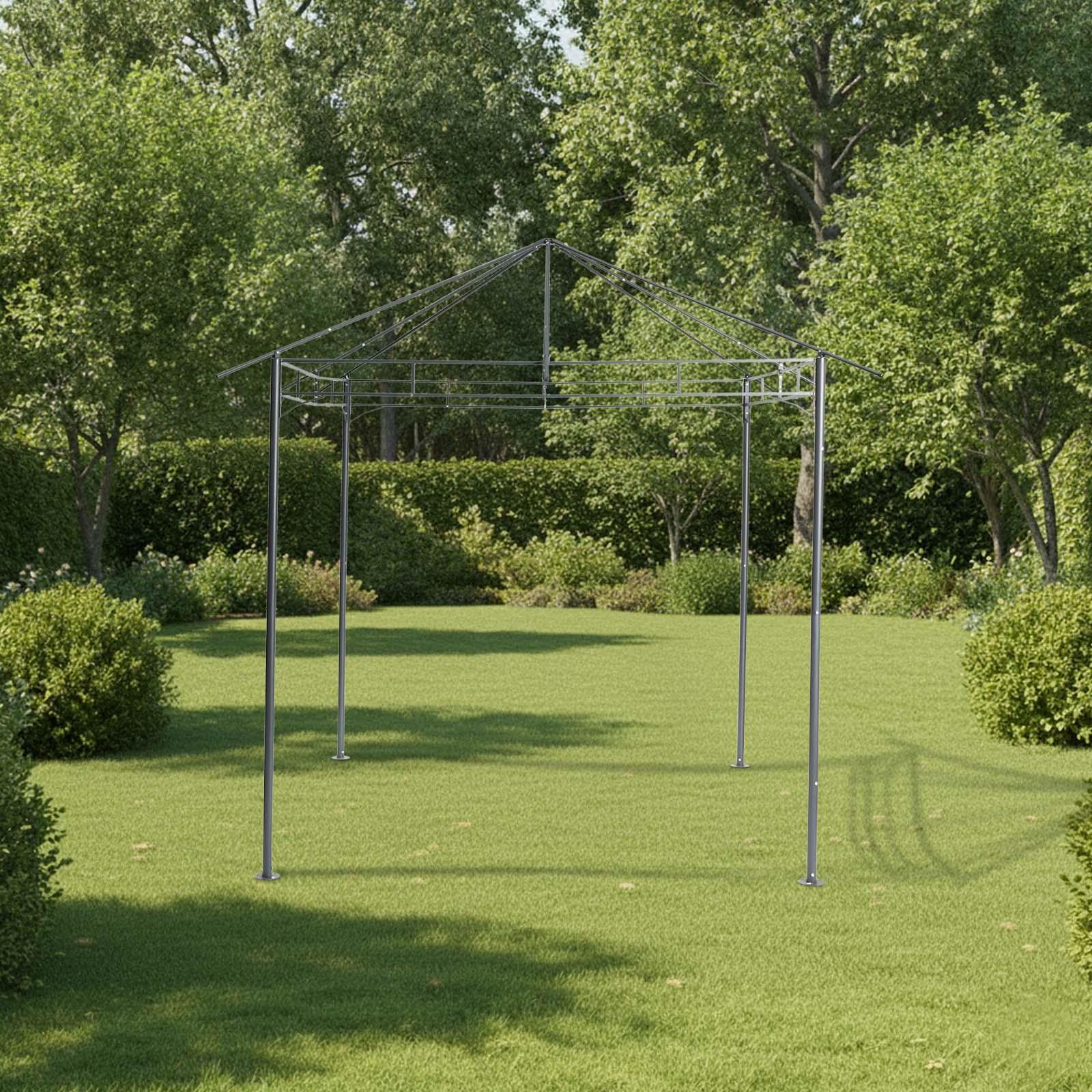 OHS Metal Garden Gazebo with Curtains Outdoor Party Tent Canopy Waterproof