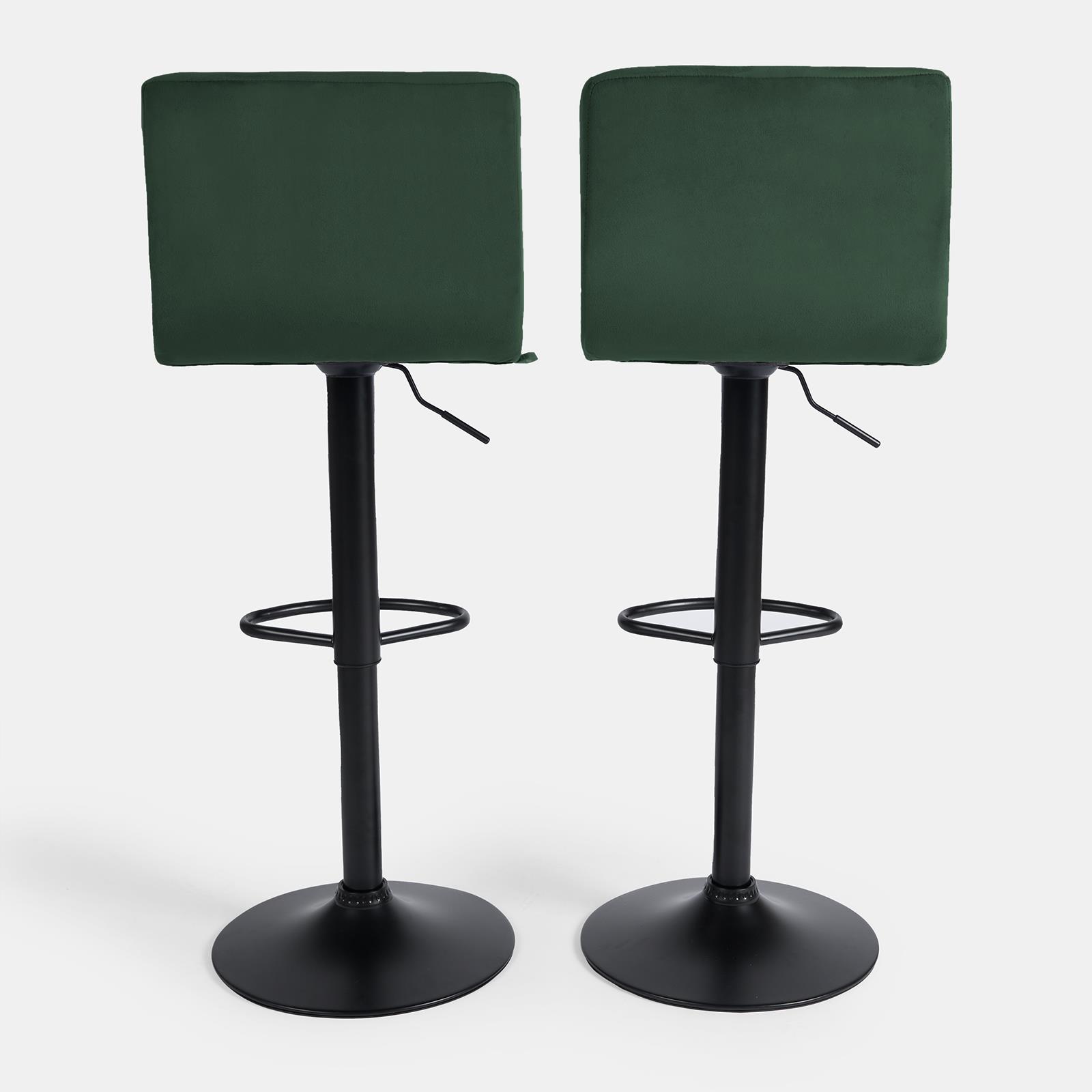 Adjustable Bar Stools x 2 Velvet Swivel Pub Seat Kitchen Breakfast Counter Chair - Picture 25 of 47